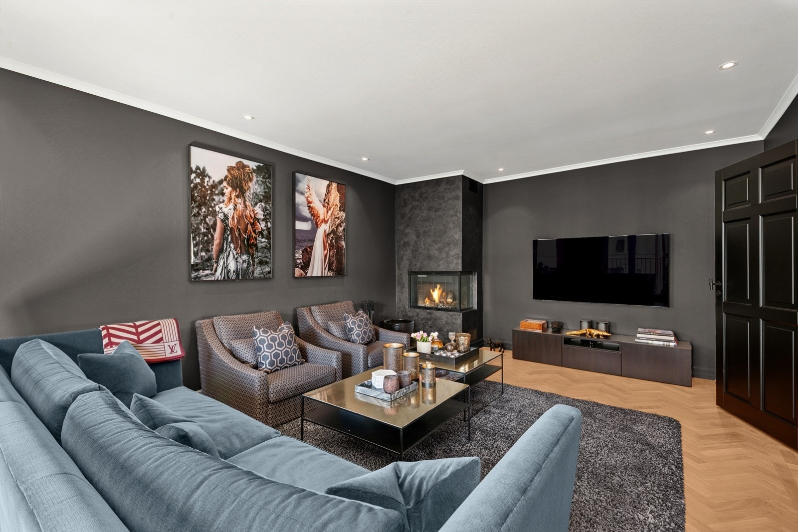 Alle vegger og tak er sparklet og malt i 2018. Galleribilde