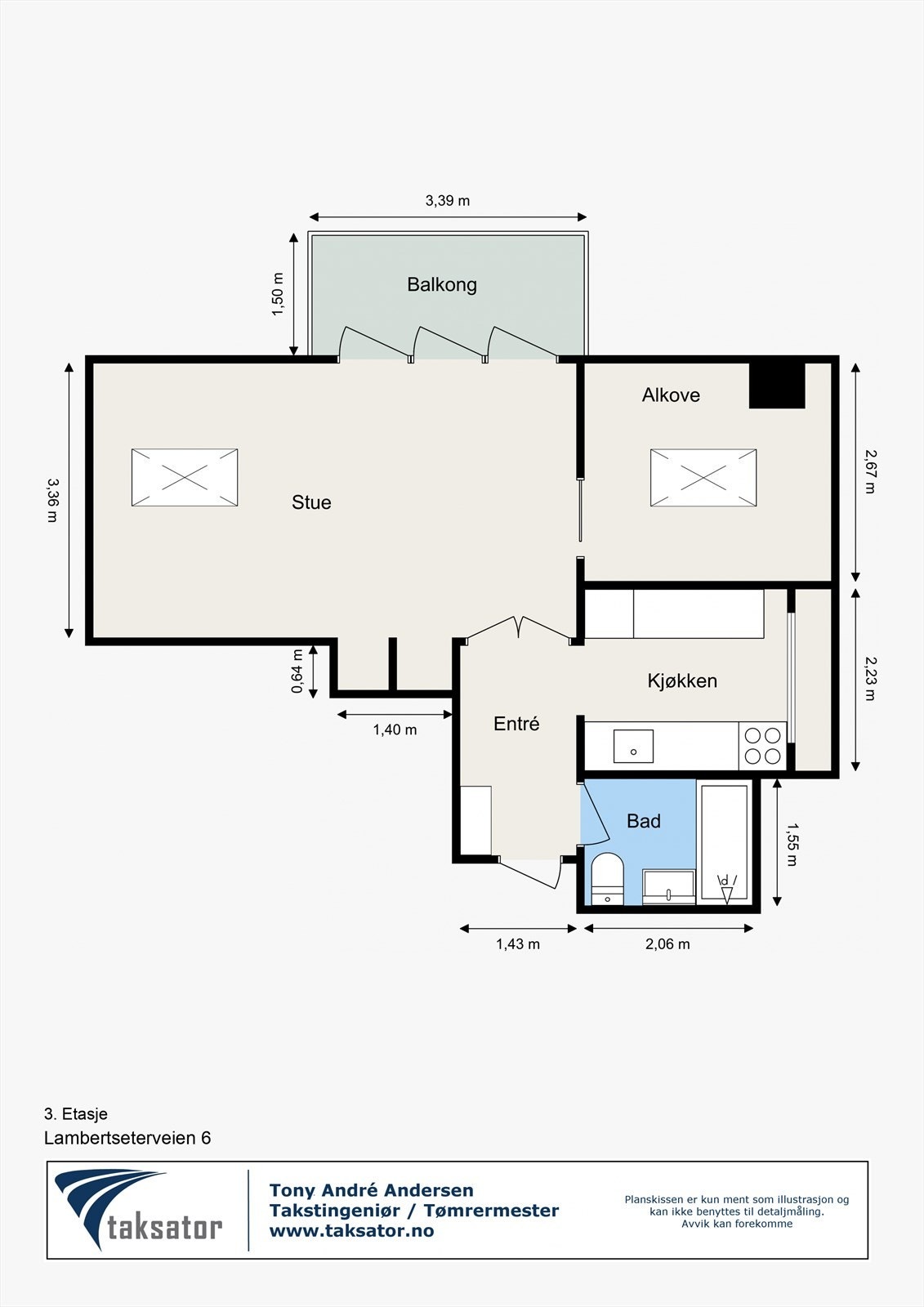 Alternativ planløsning med alkove. Galleribilde