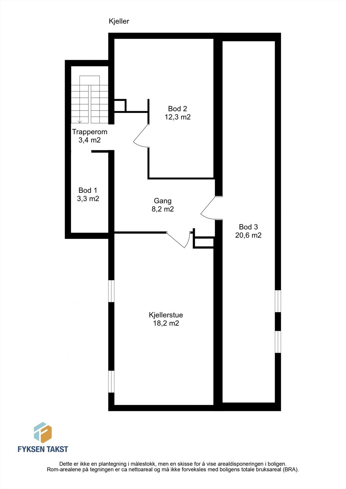 Planskisse for underetasjen. Galleribilde