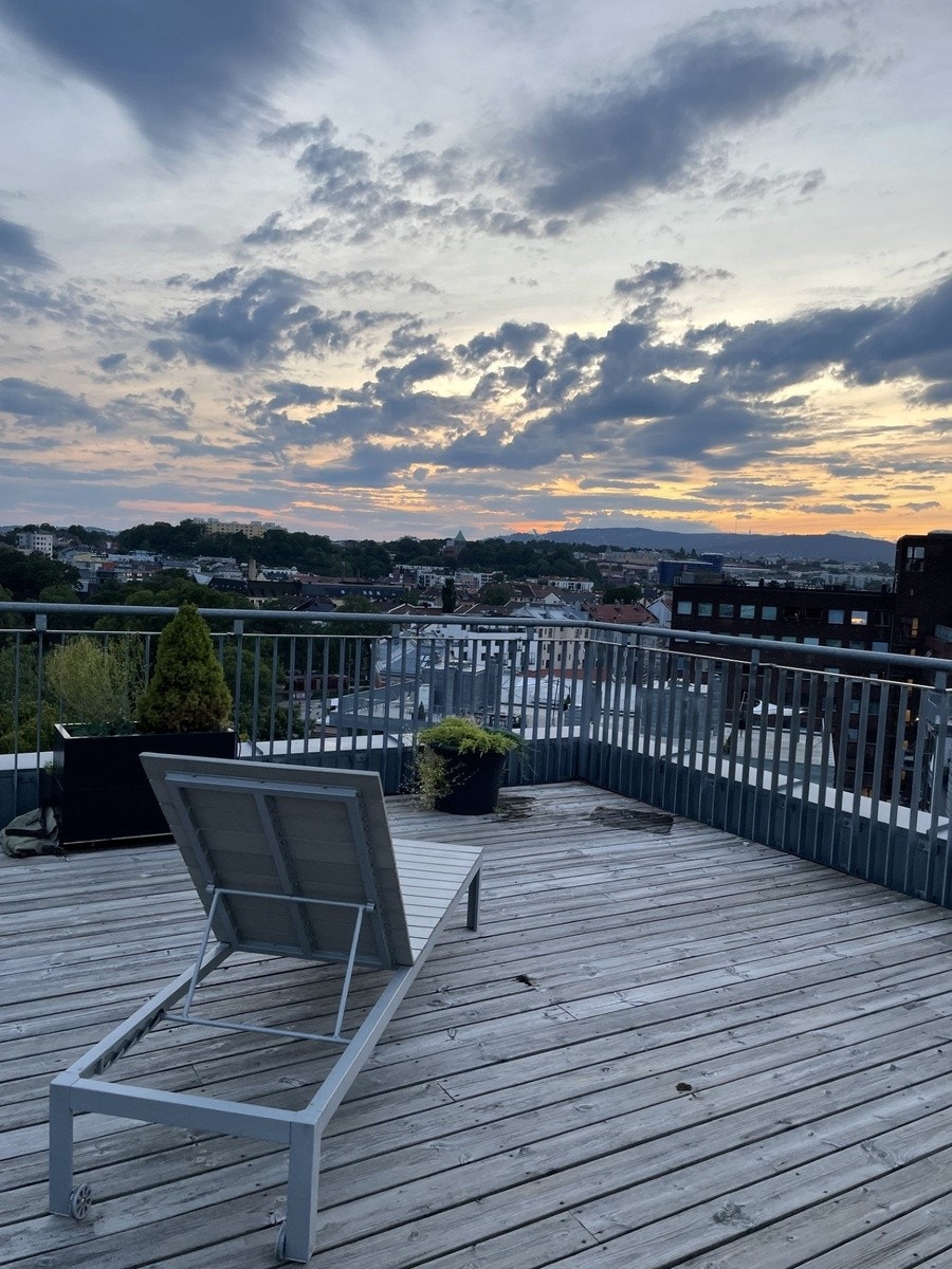 Flott utsikt fra takterrassen Galleribilde