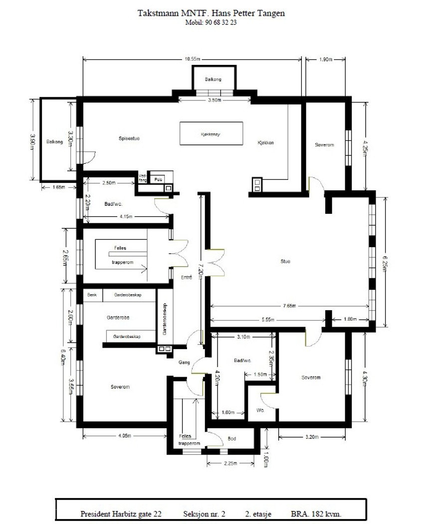 Planskisse over leiligheten.