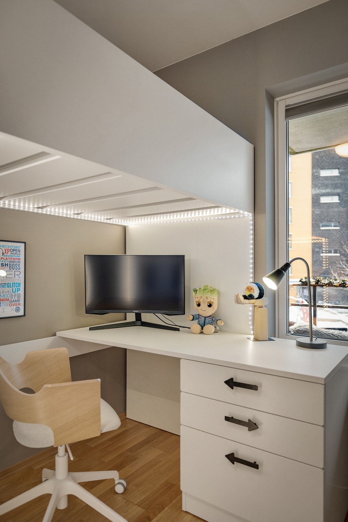 Fleksibelt rom som passer godt som barnerom, gjesterom eller kontor Galleribilde