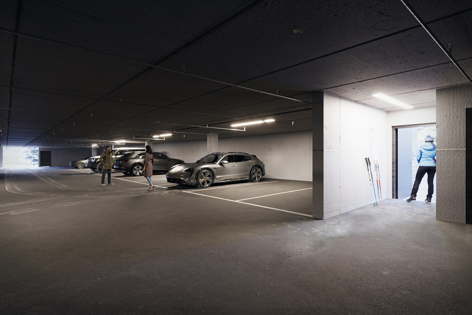 Illustrasjon, Garasje. Det medfølger en plass til leiligheten Galleribilde