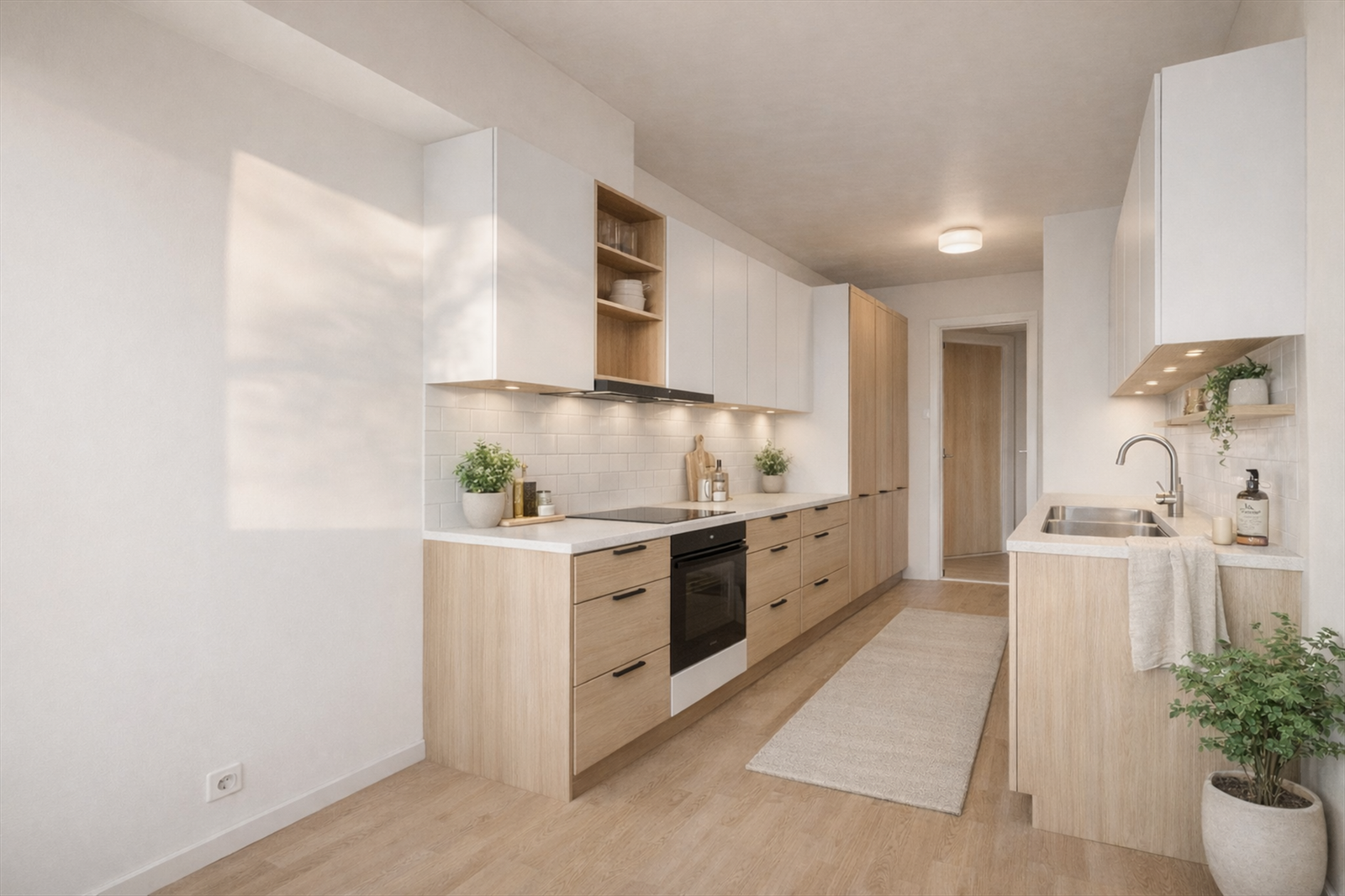 Illustrasjonsbilde - Her kan du beholde et separat kjøkken eller åpne mot stuen for en åpen løsning Galleribilde