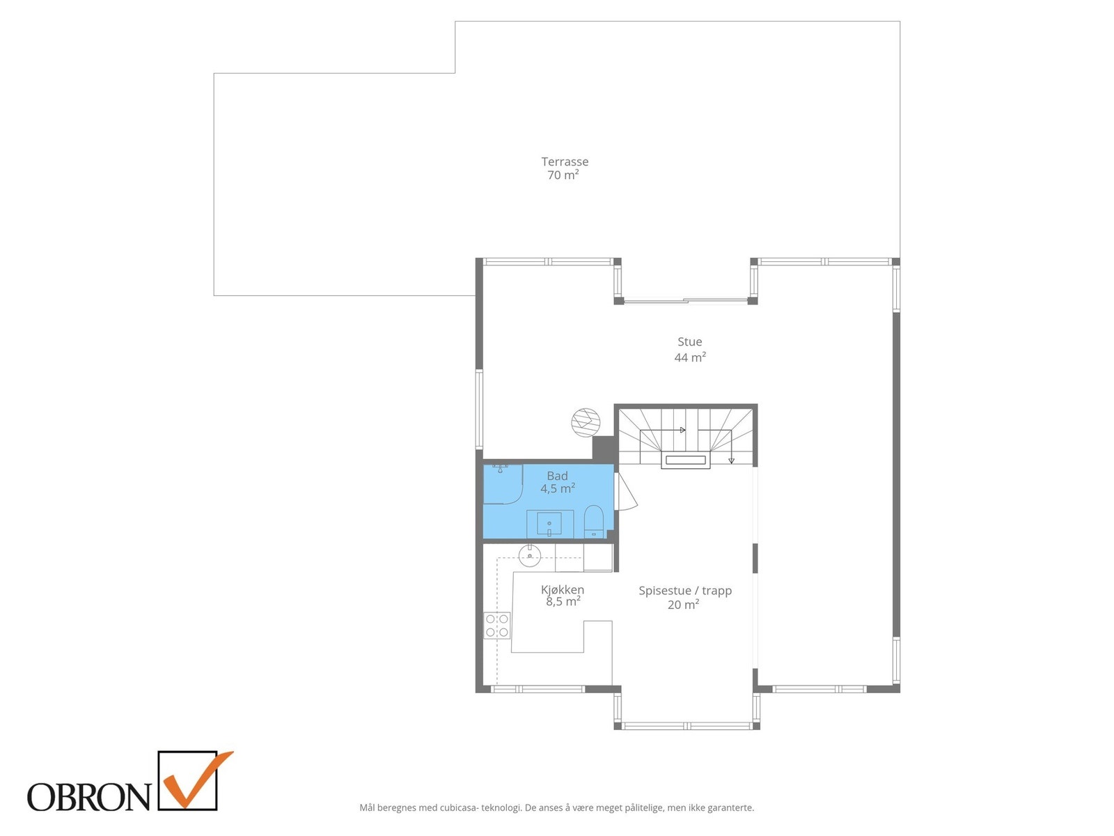 Boligen har en svært praktisk planløsning over 3 plan. Vi starter med hovedetasjen. Galleribilde