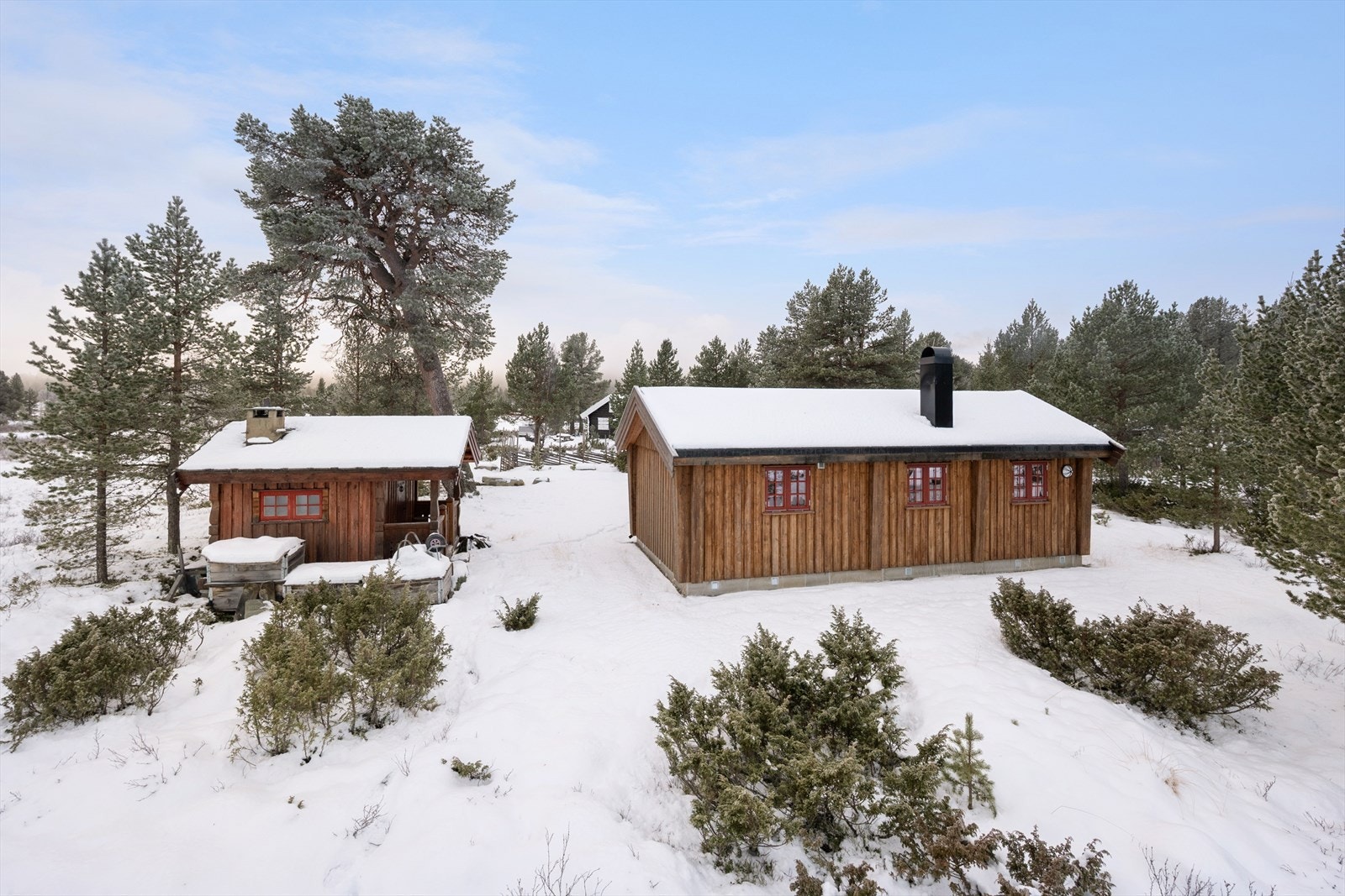 Eiendommen ligger idyllisk til nær Furusjøen, og uteområdet byr på en tilnærmet flat tomt med boltreplass for både to- og firbeinte. Galleribilde