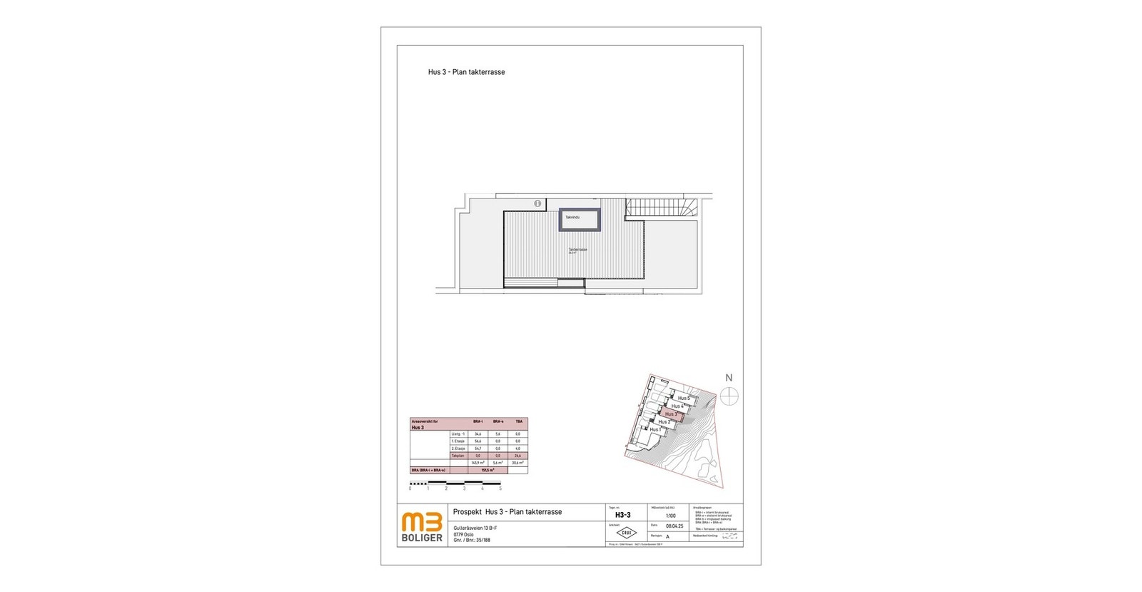 Plantegning takterrasse Galleribilde