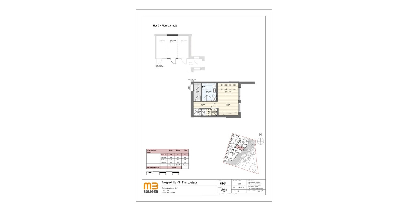 Plan underetasje/garasjeplan Galleribilde