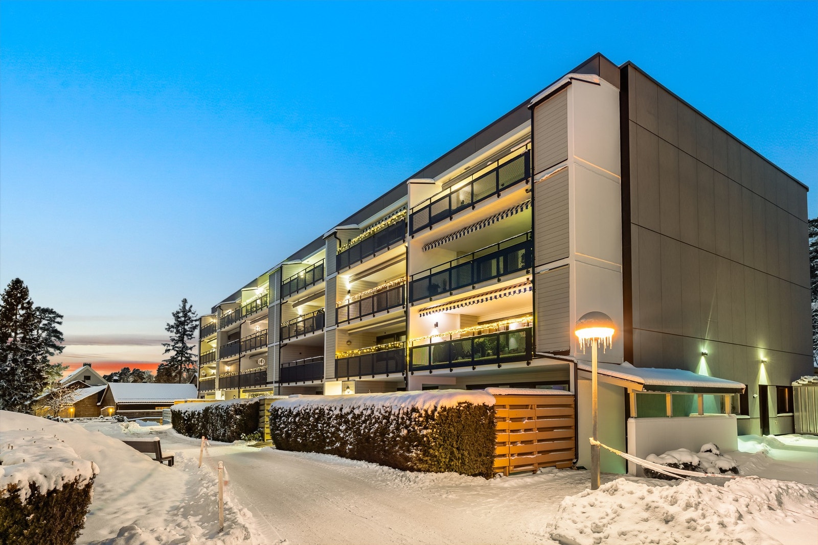 Nordseterskogen Borettslag består av 110 leiligheter fordelt på rekkehus, flermannsboliger og leiligheter Galleribilde