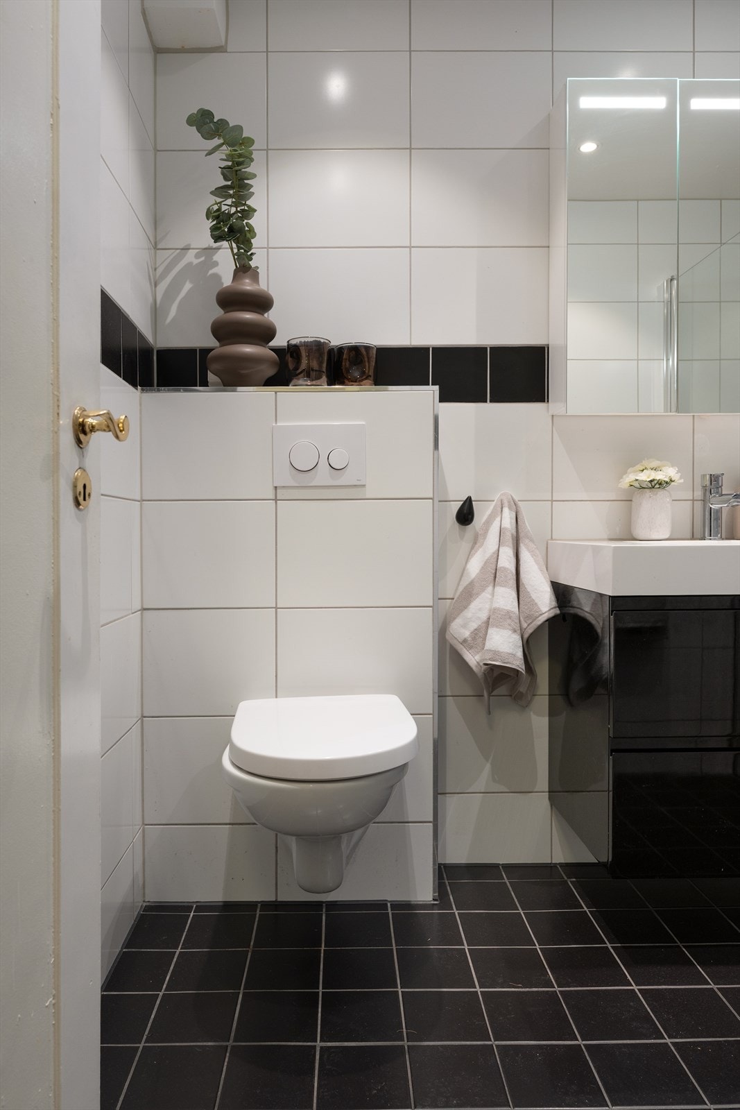 Det er veggmontert wc og naturlig avtrekk Galleribilde