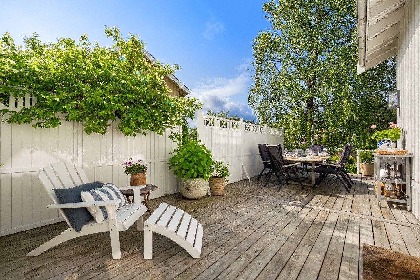 På uteplassene kan man oppsøke solen, eller skyggen, alt etter behov. Galleribilde