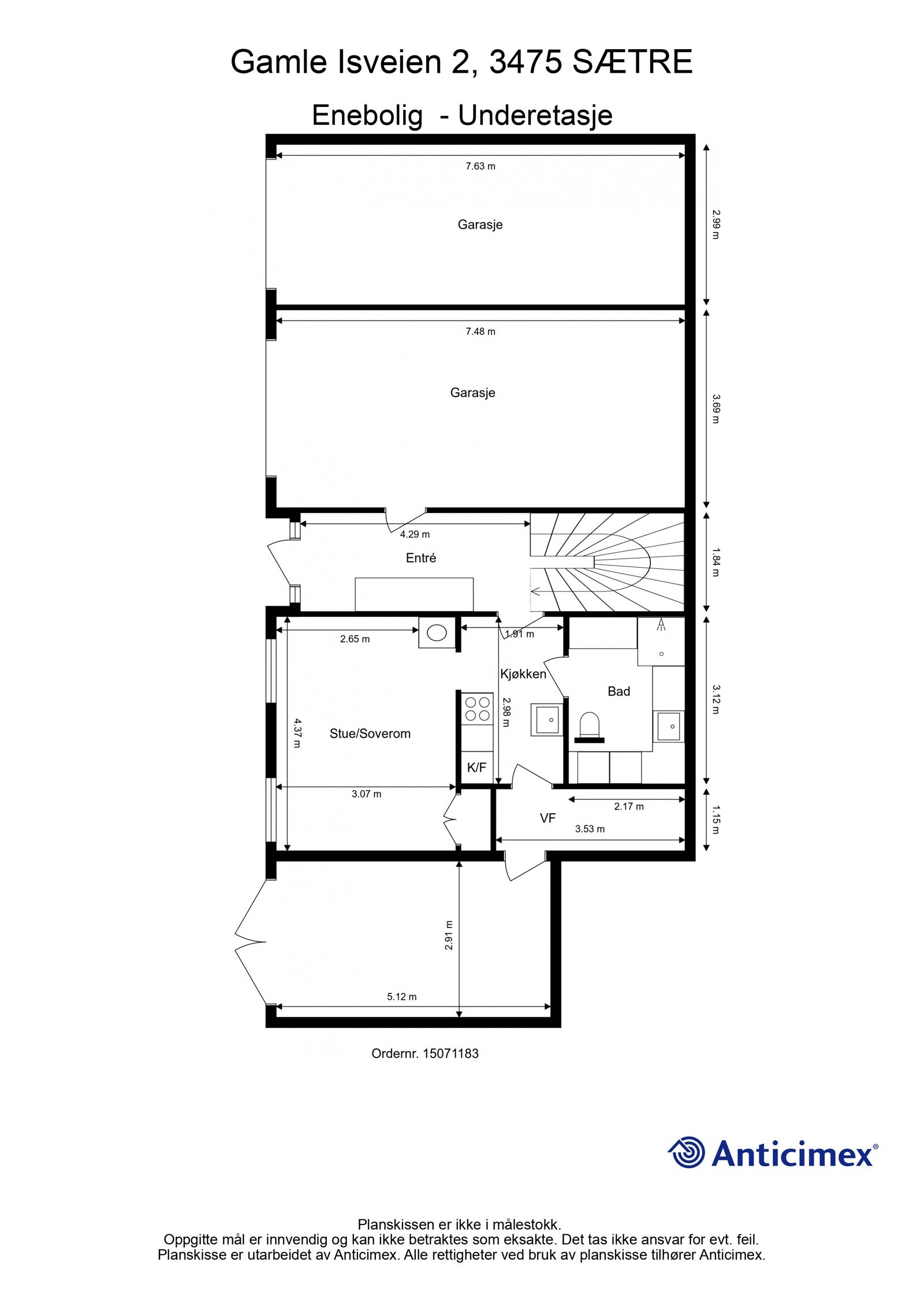 Plantegning underetasje Galleribilde