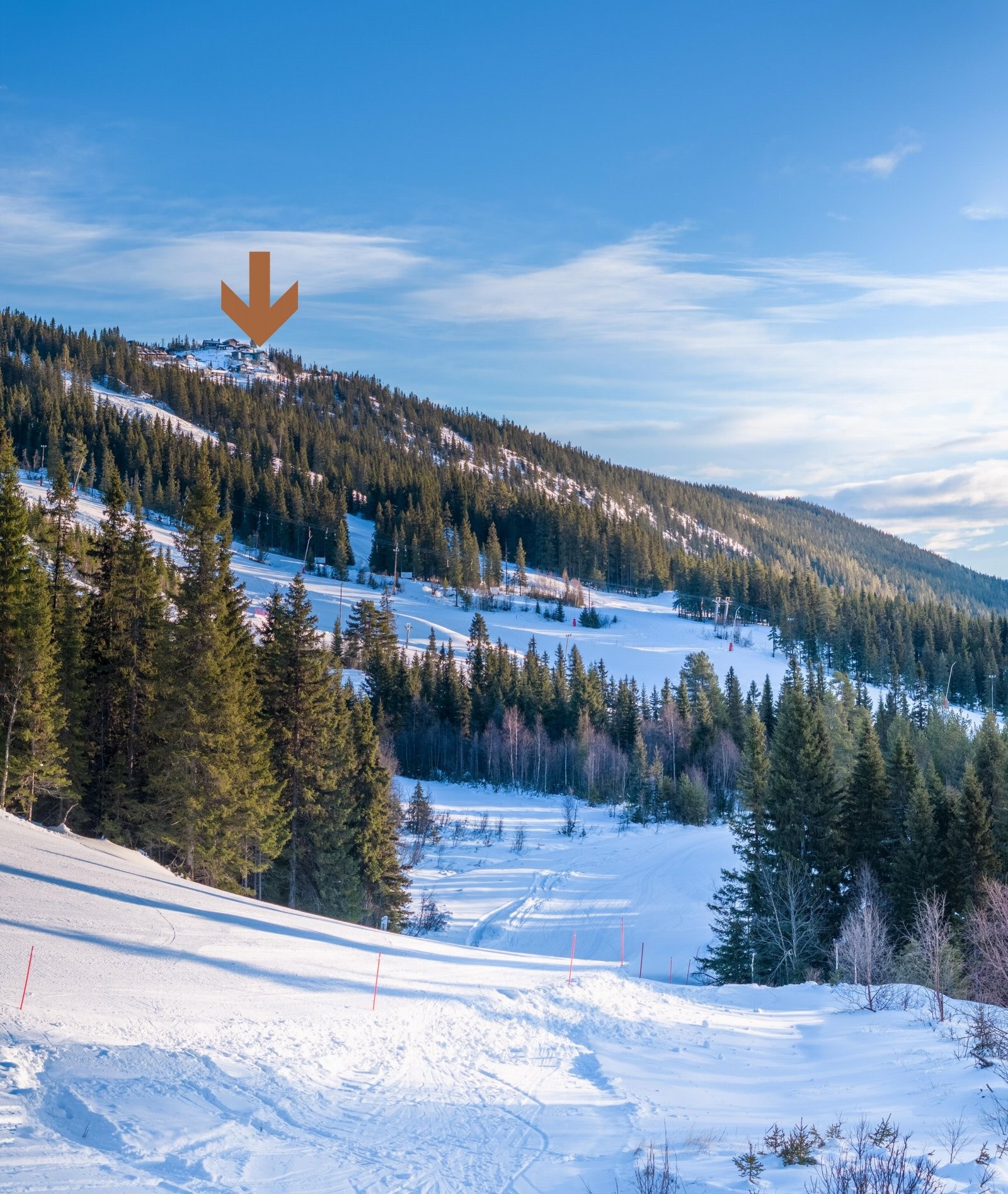 Ski out til slalåmbakken Galleribilde