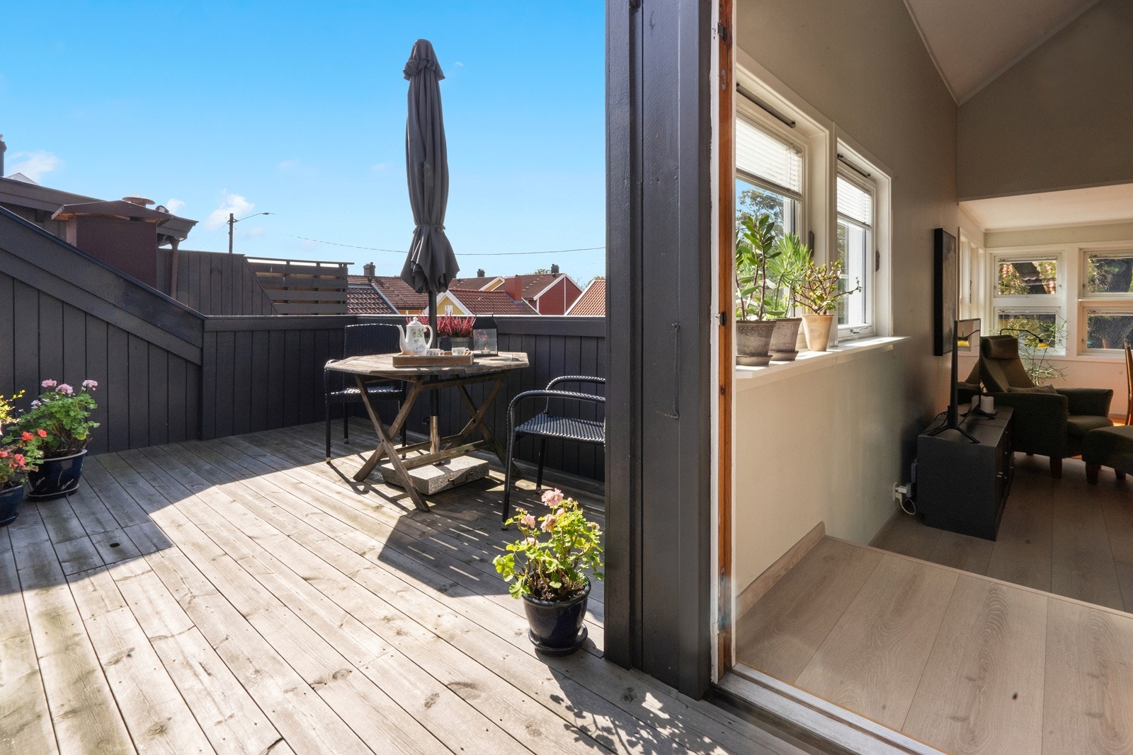 Gode solforhold på altanen/takterrassen. Galleribilde