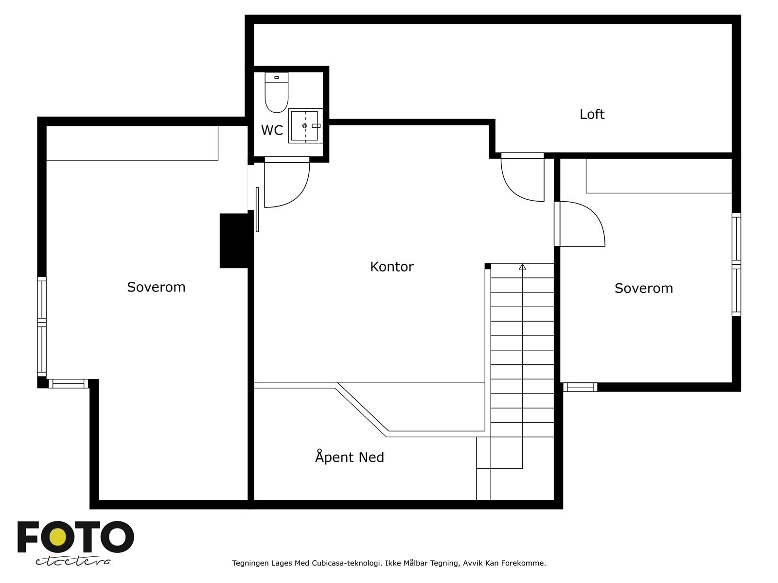 Veiledende planskisse 3. etasje/loftsetasje. Ikke målbar Galleribilde