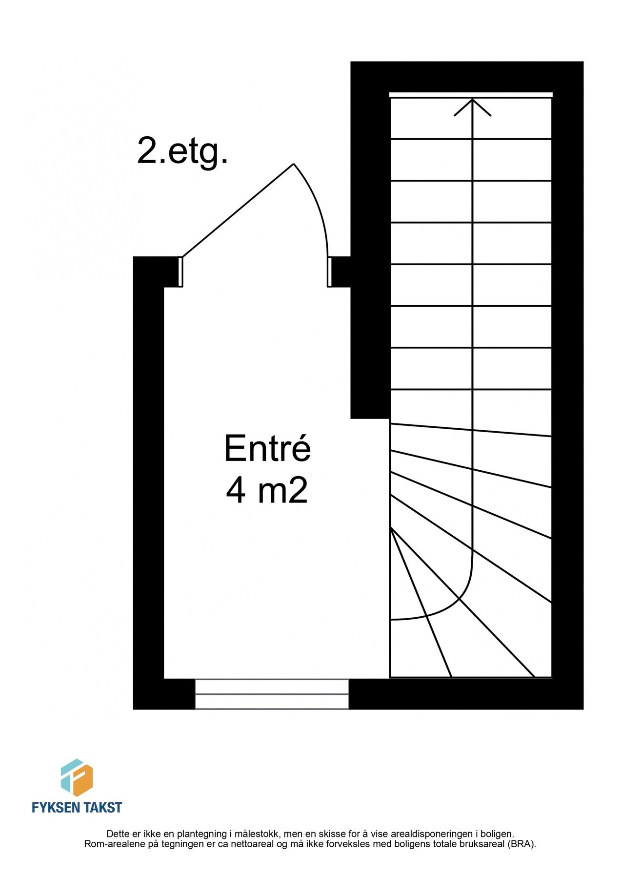 Planskisse av trapp og entré. Galleribilde