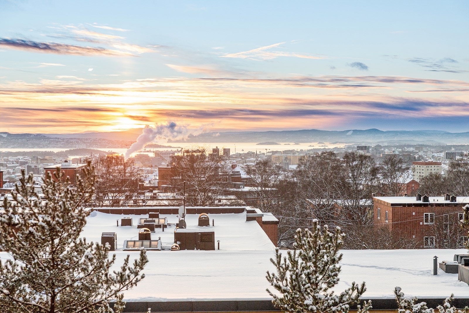 Imponerende utsikt mot byen og Oslofjorden. Galleribilde