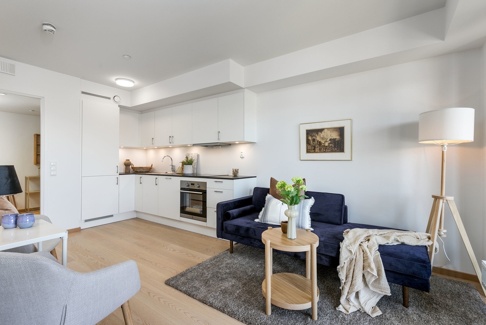 Leiligheten har en lys og effektiv planløsning. Bilde fra leilighet L104. Galleribilde