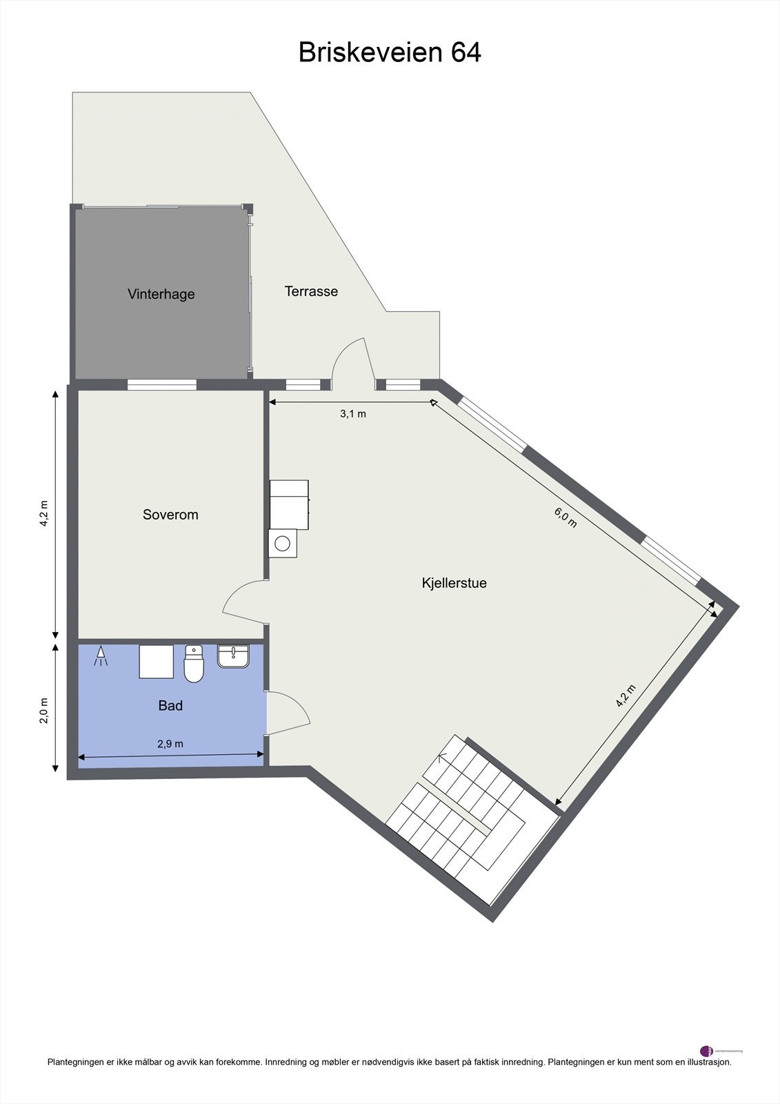 Plantegning . Sokkeletasje Galleribilde