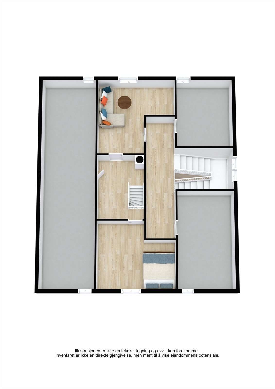 Plantegning Loft. Galleribilde