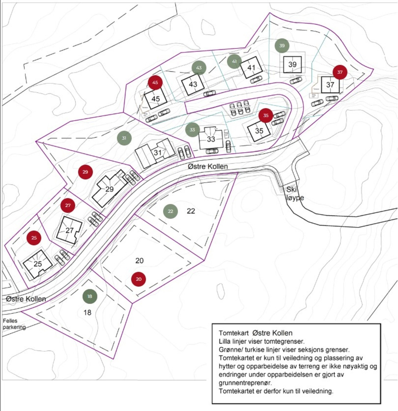 Tomtekart. Annonsen gjelder tomt 31 Galleribilde