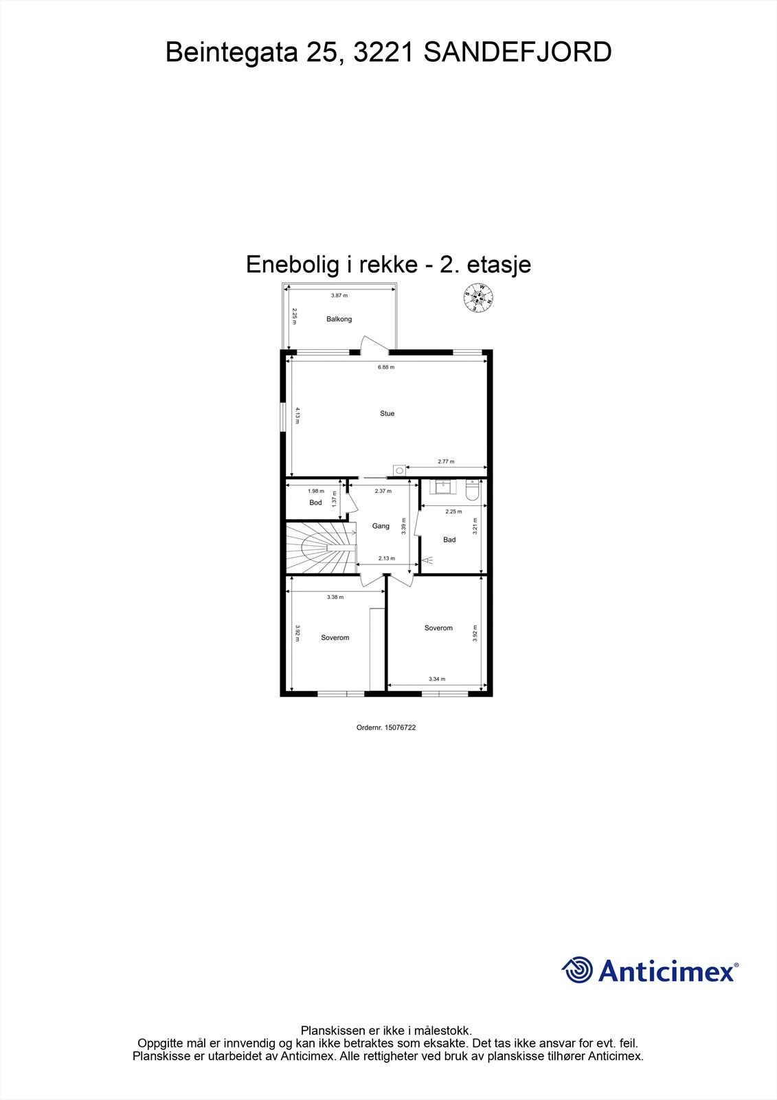 Plantegning 2. etasje Galleribilde