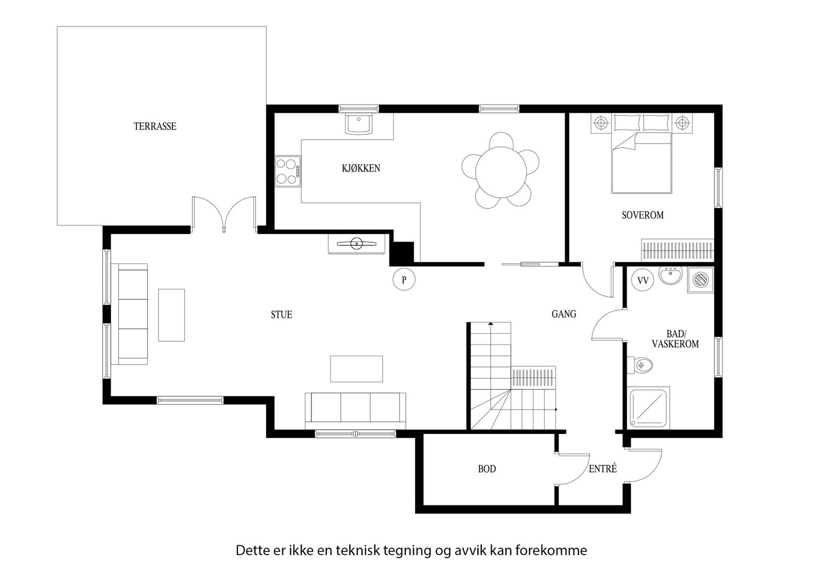 Plantegning 1. etasje Galleribilde
