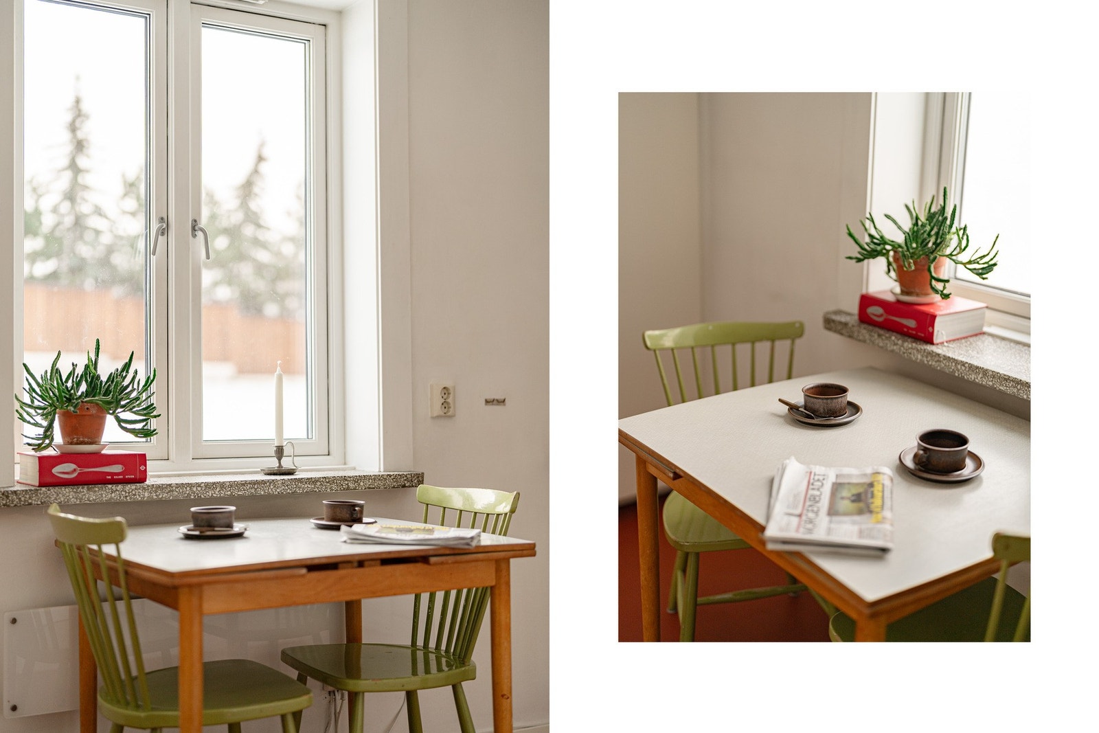 Det er plass til spisebord, og fra denne plassen har du hyggelig utsyn mot grønne og frodige omgivelser. Galleribilde