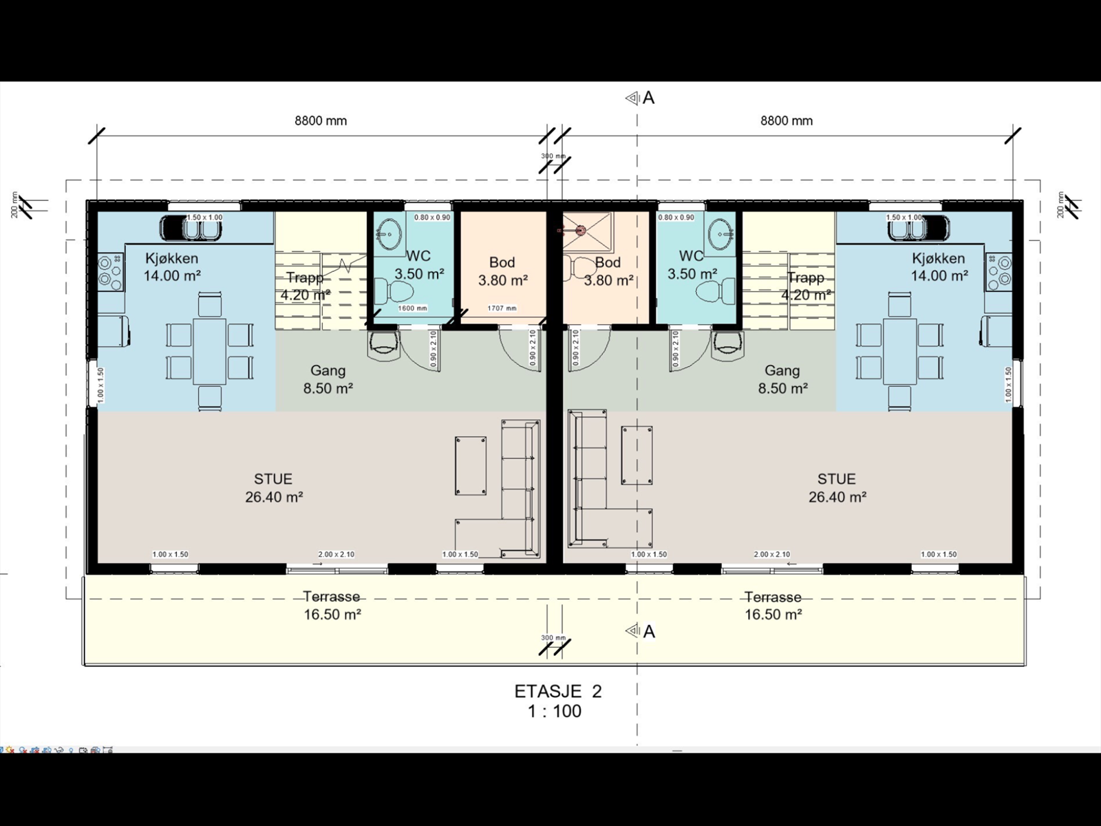 Plantegning 1. etasje Galleribilde