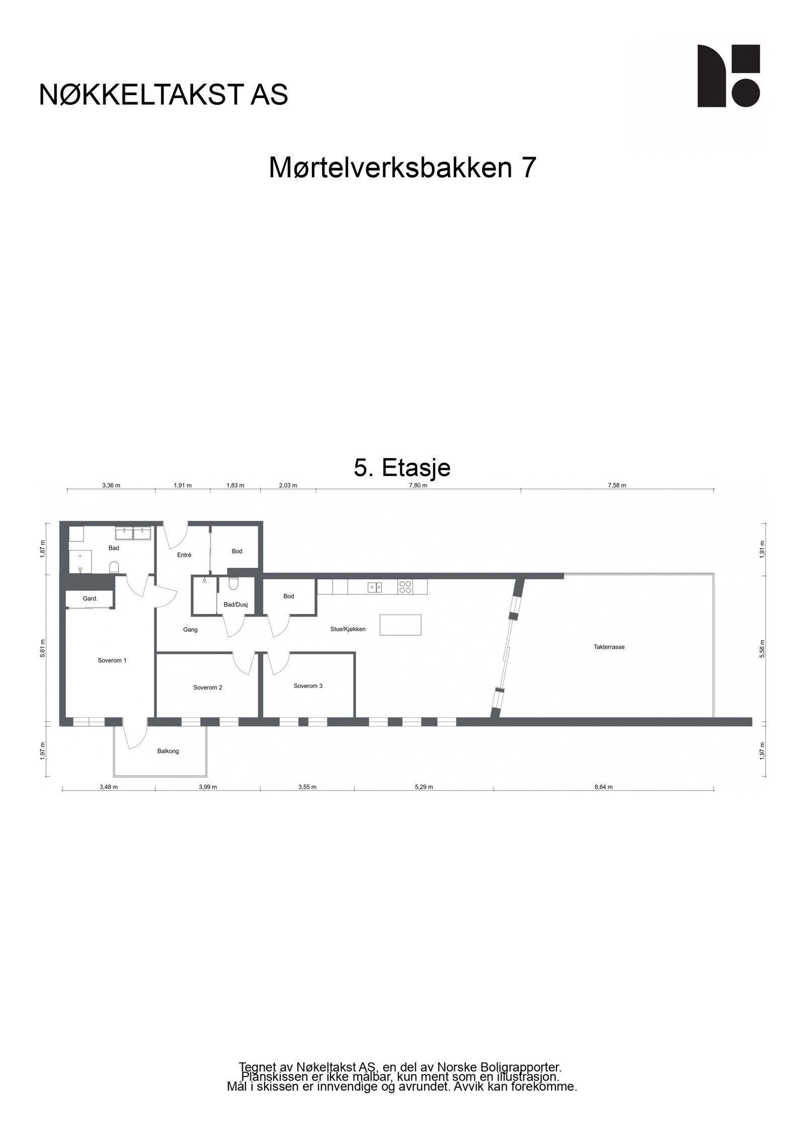 Planløsning. Boligen disponerer også en kjellerbod på ca. 10 kvm Galleribilde