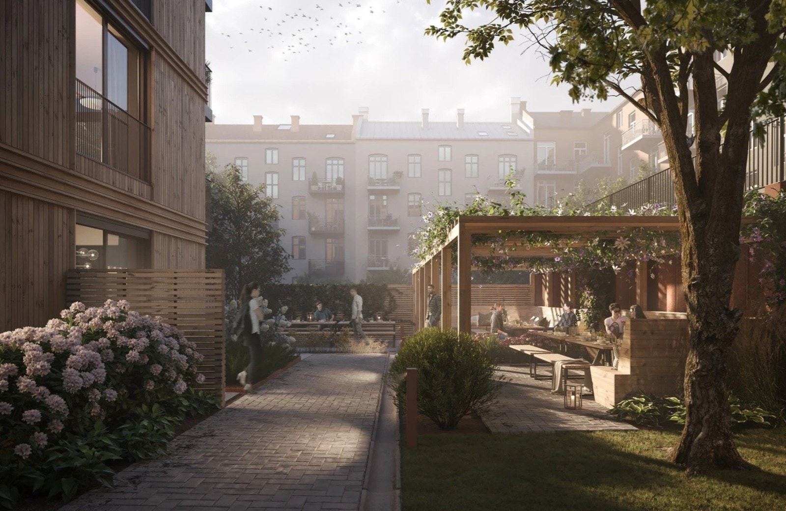 Flytt inn i helt ny bolig med estimert ferdigstillelse 4. kvartal 2026. Illustrasjon av prosjektet. Galleribilde