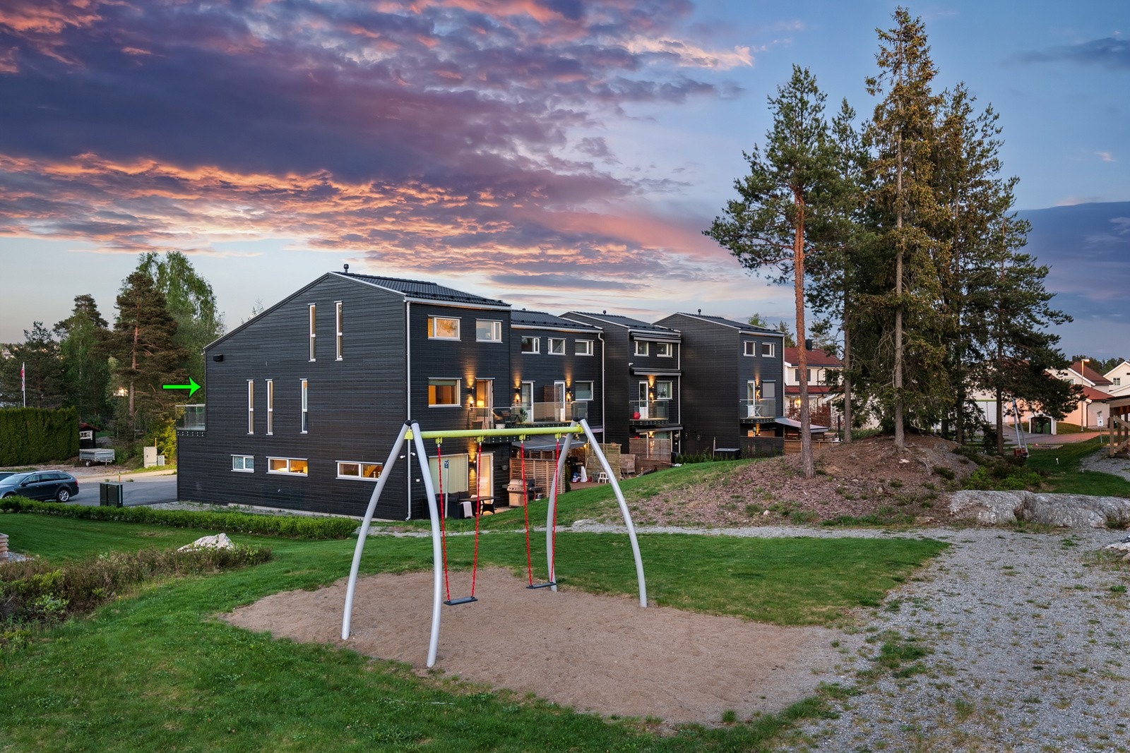 Felles tomteareal for sameiet er på ca 1 515 kvm. Galleribilde