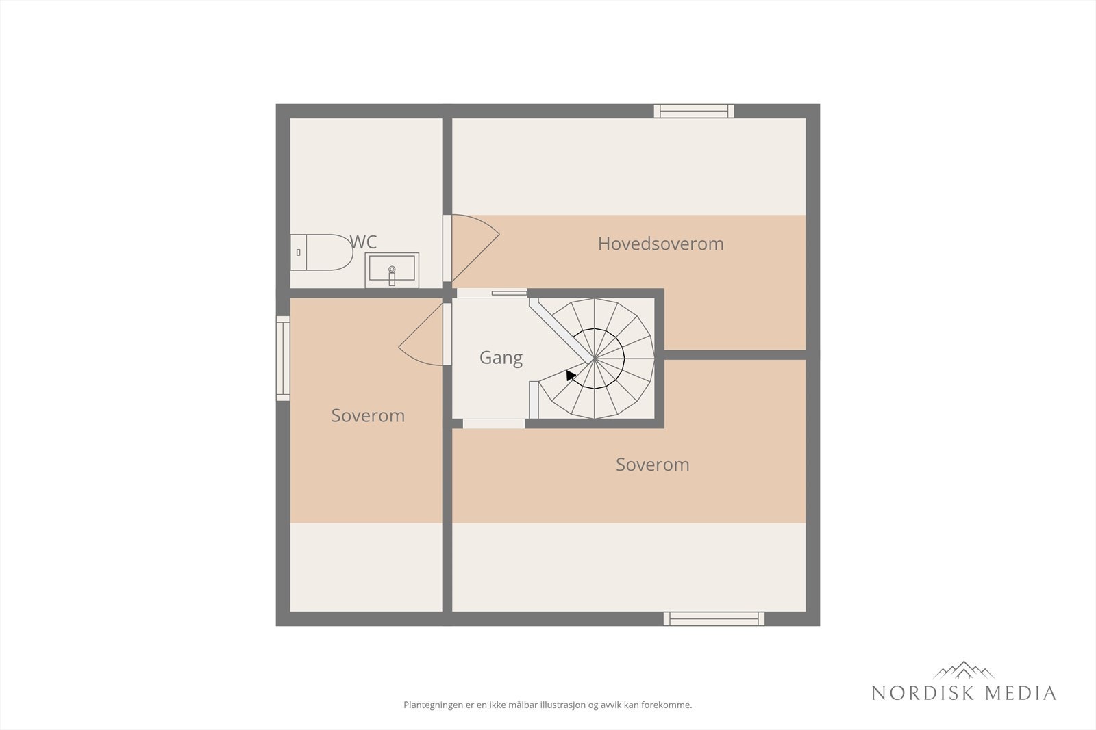 Plantegning, (rommene er ikke godkjent som soverom) Galleribilde