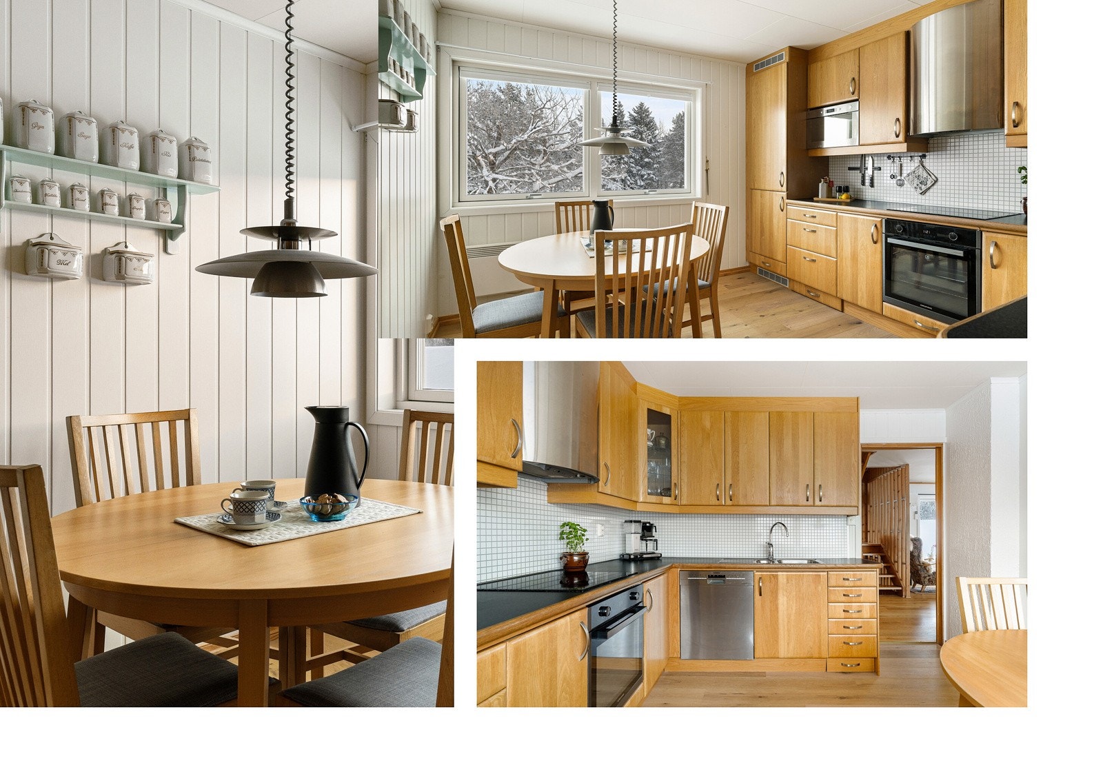 Hvitevarer er integrert og inkludert i handelen. Galleribilde