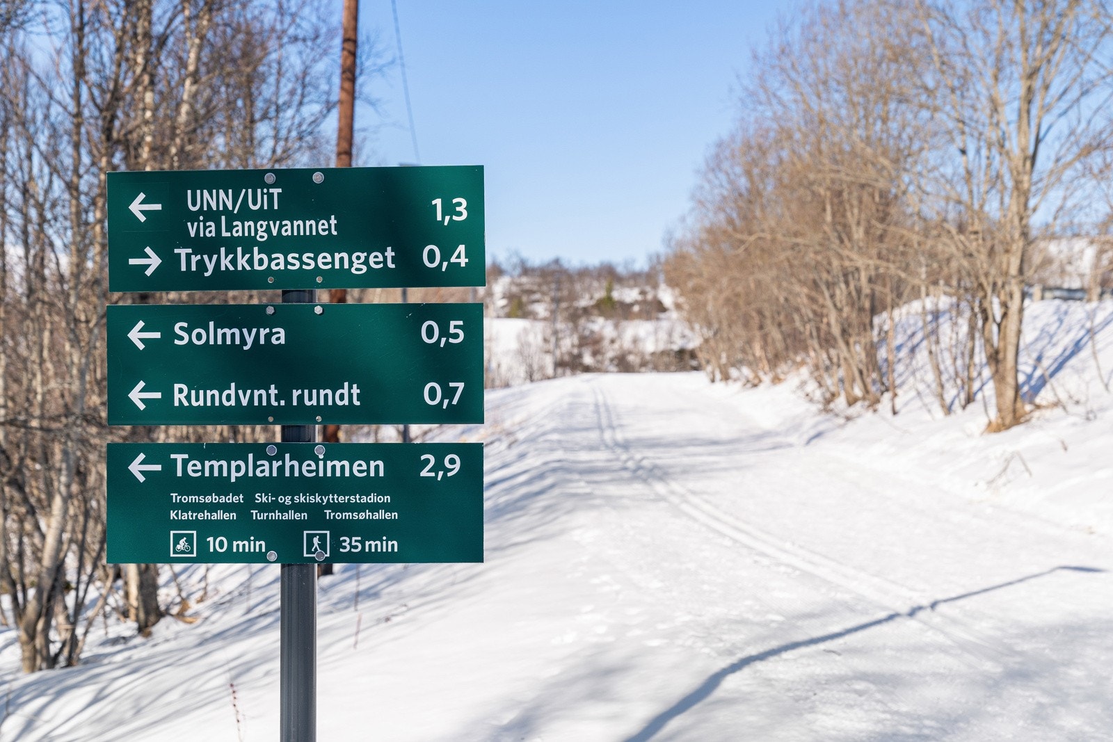 Et steinkast fra leiligheten har du byens flotteste skiløyper!