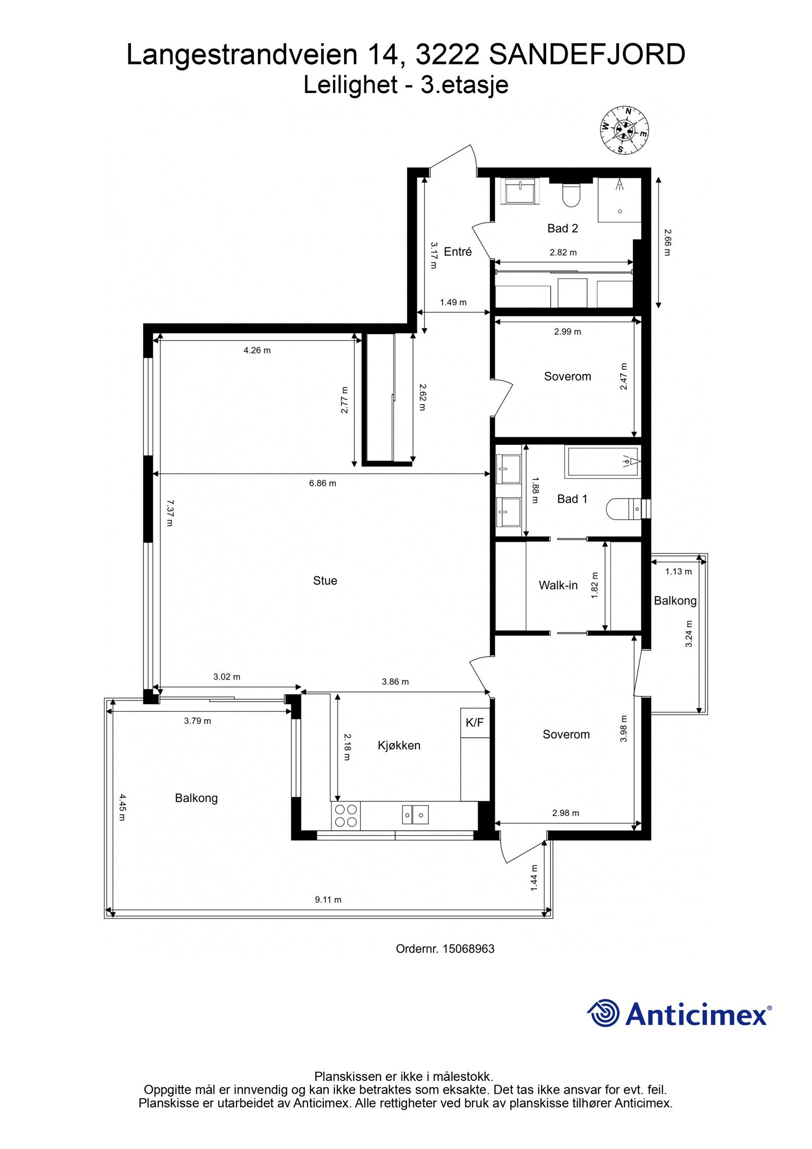 Gjør deg kjent med planløsningen i 3. etasje Galleribilde