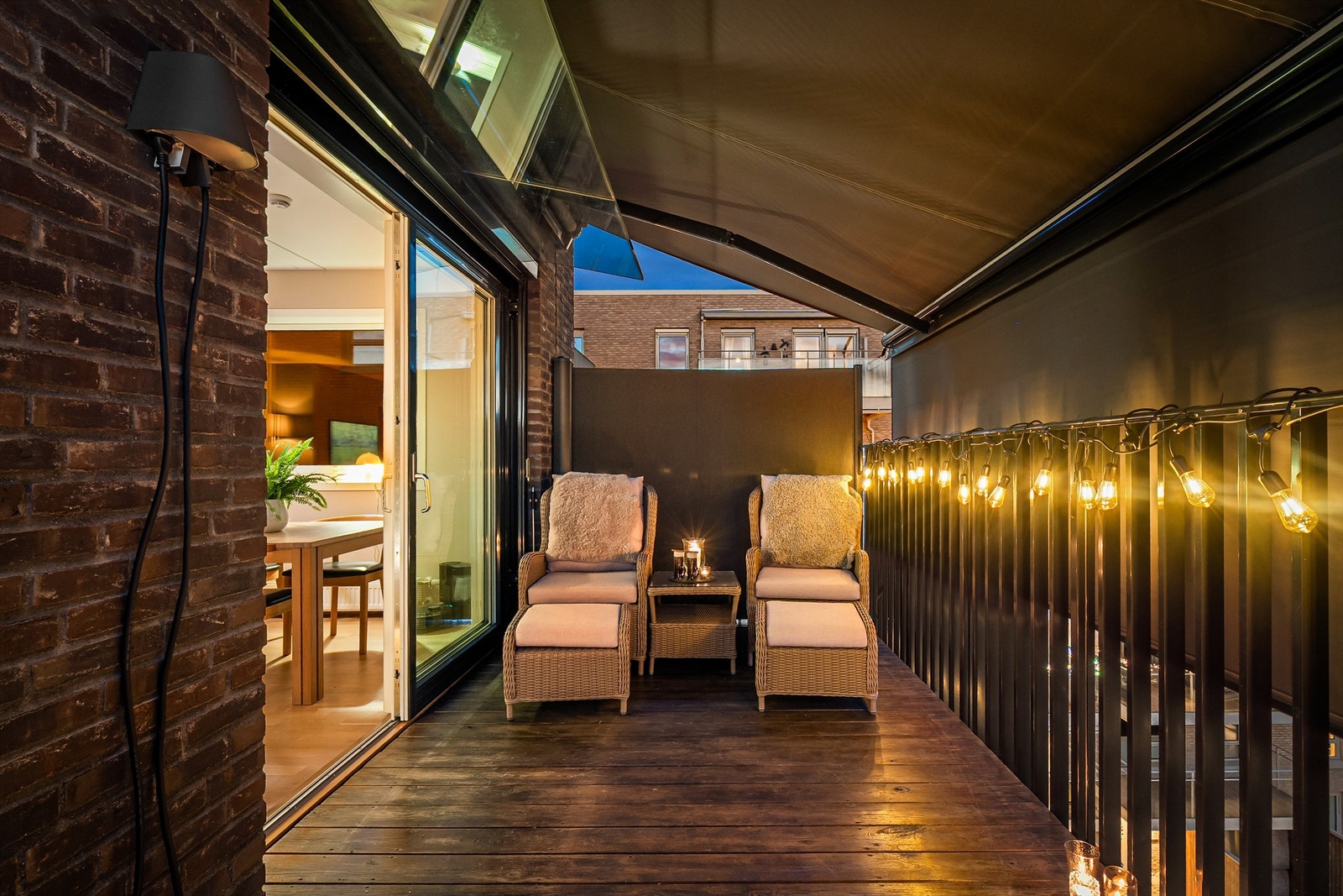 Markise som man kan ta ut ved behov. Galleribilde