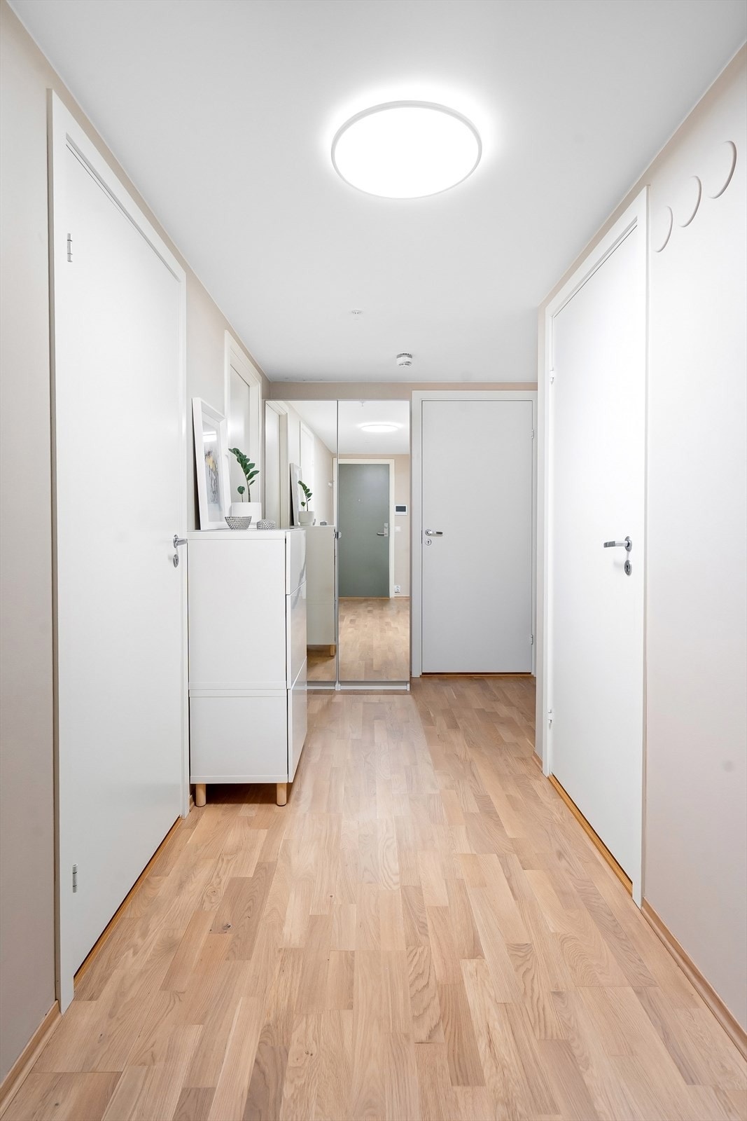 Gang med plass til kommoder og oppheng av jakker i leiligheten. Galleribilde