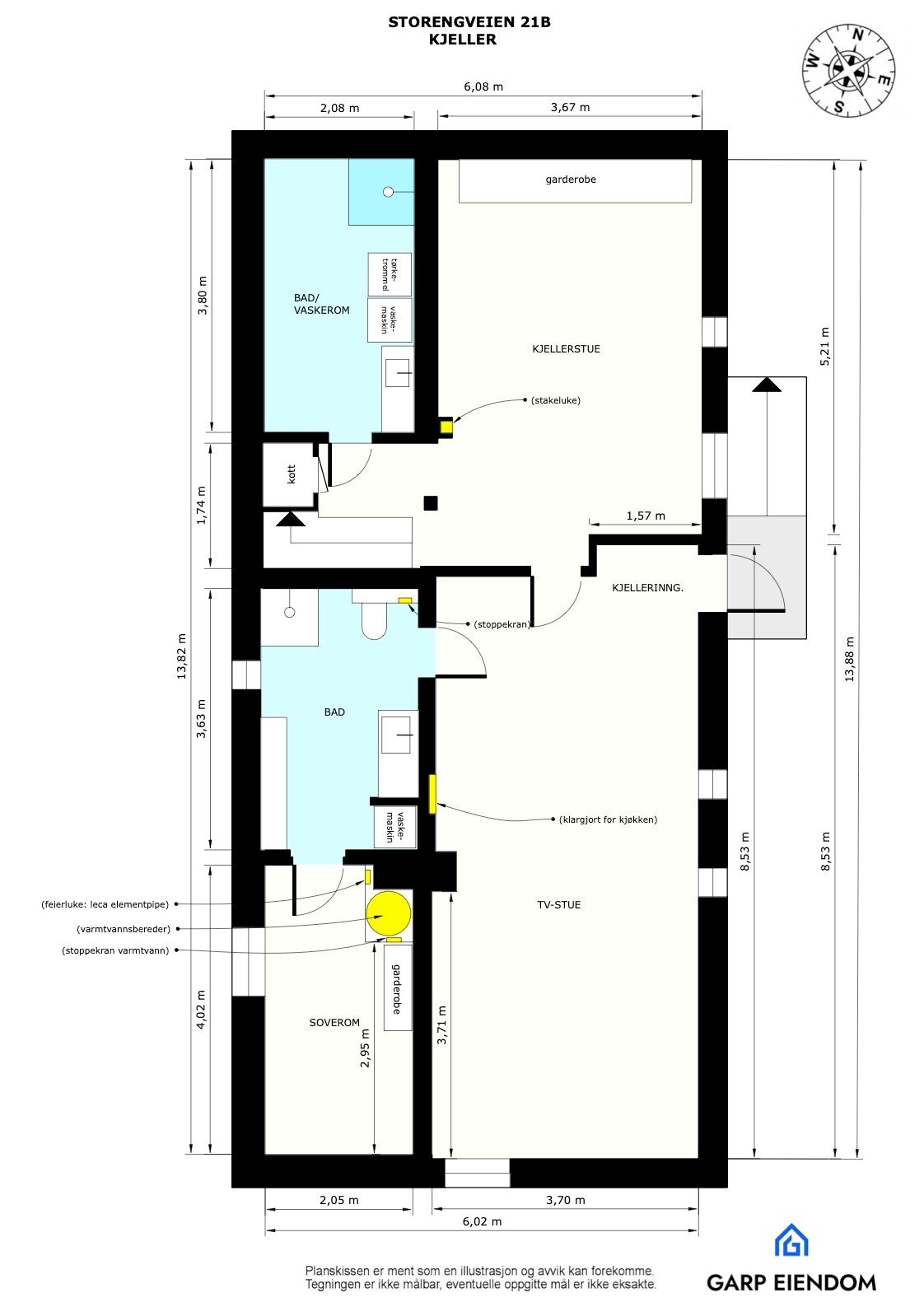Plantegning kjeller Galleribilde