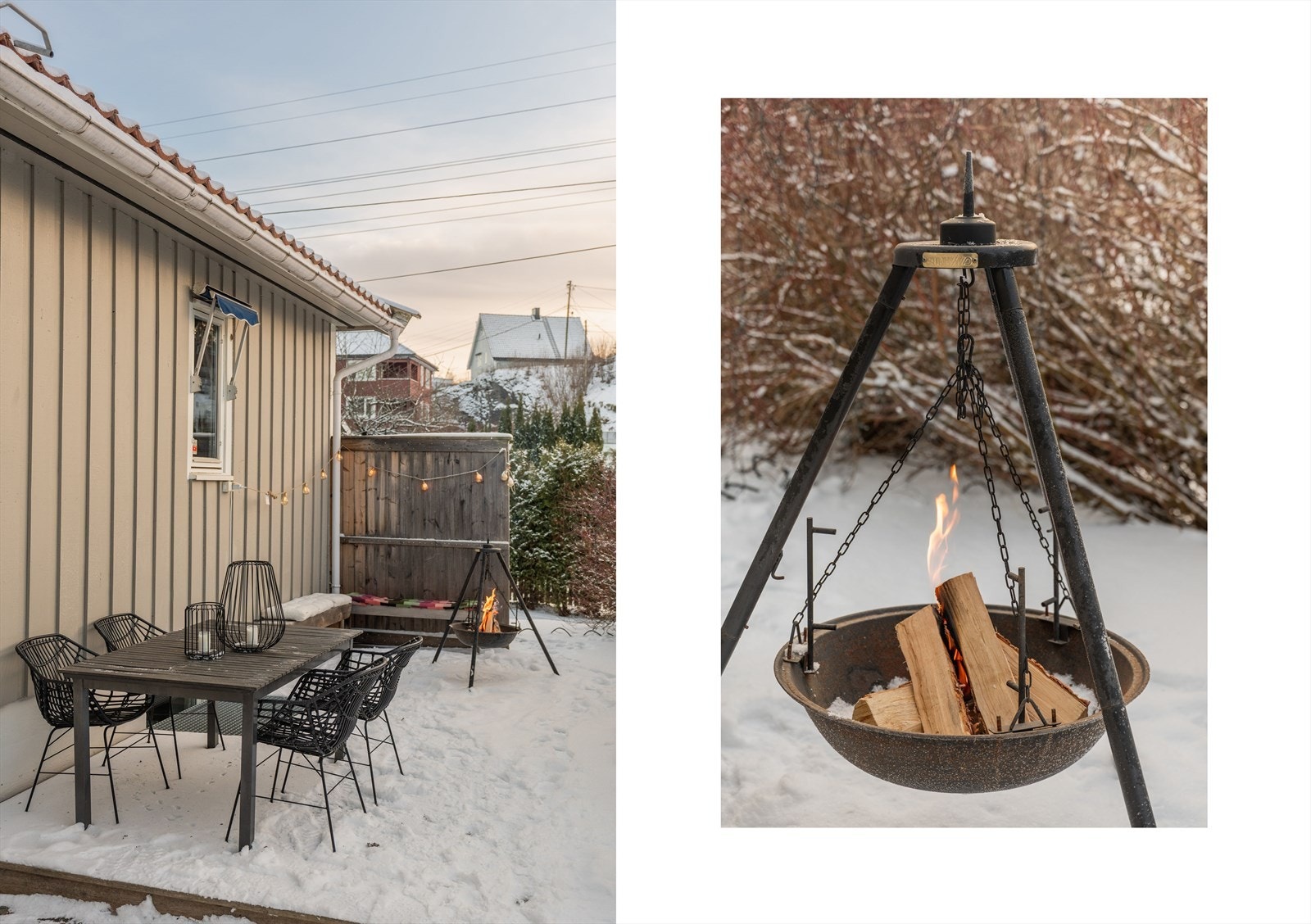 Hyggelig uteplass med kveldssol Galleribilde