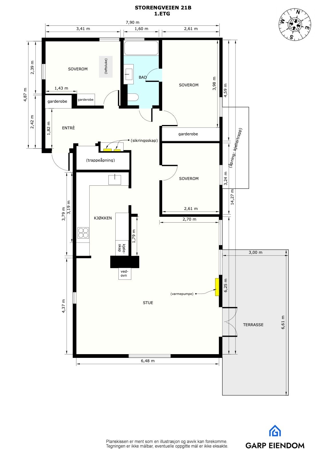 Plantegning 1.etg Galleribilde