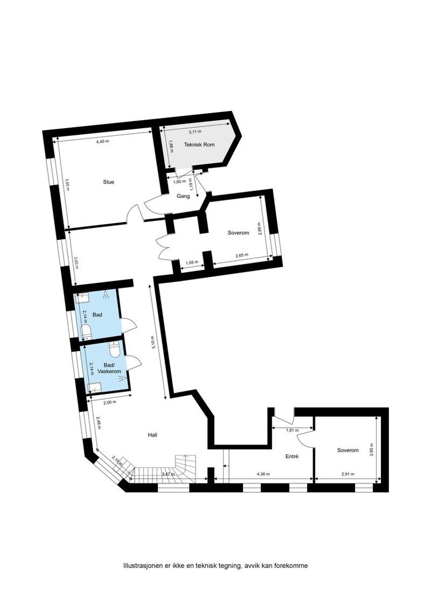 Plantegning underetasje Galleribilde