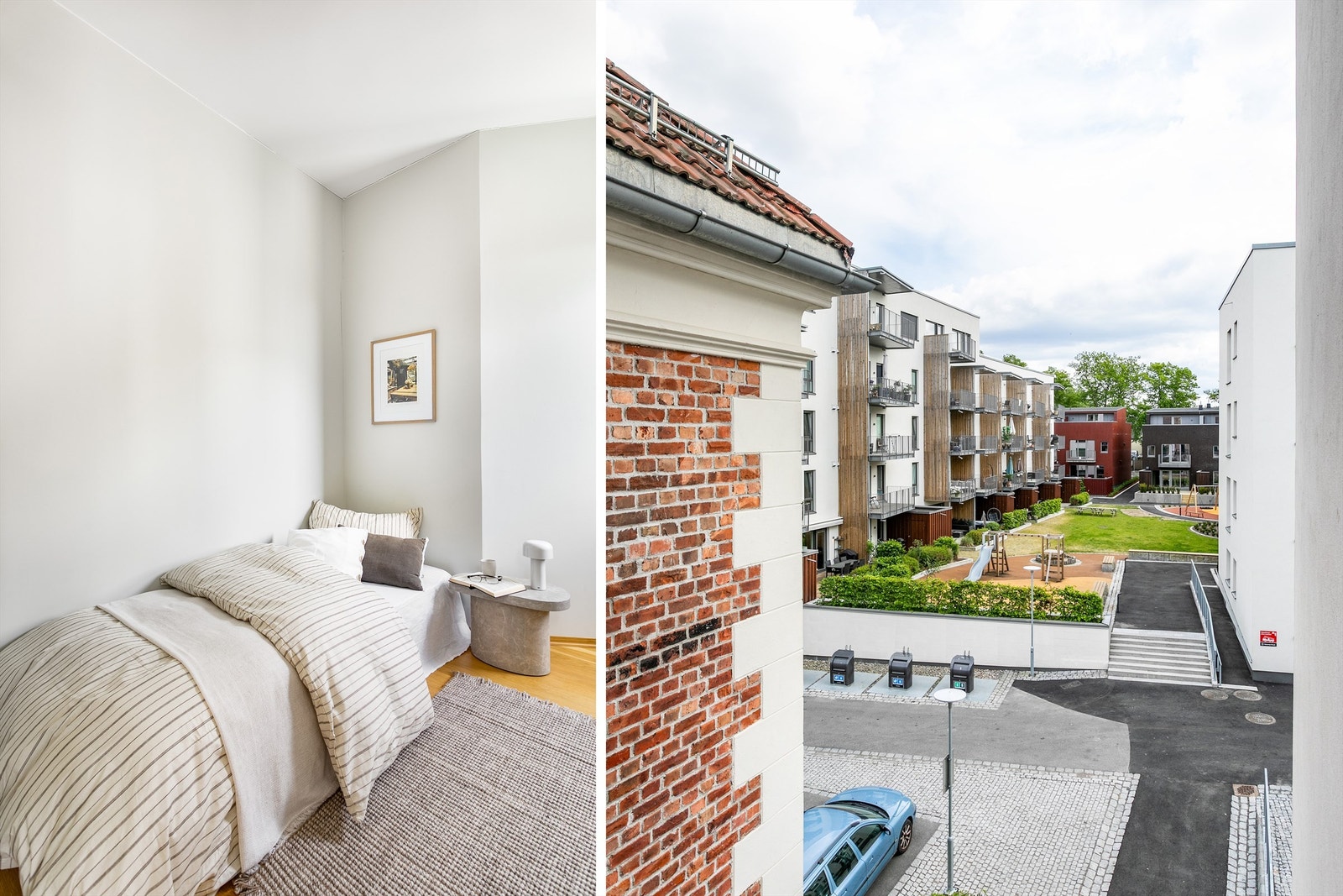 Begge soverom har vindu henvendt mot Skarmyrakvartalets indre. Galleribilde