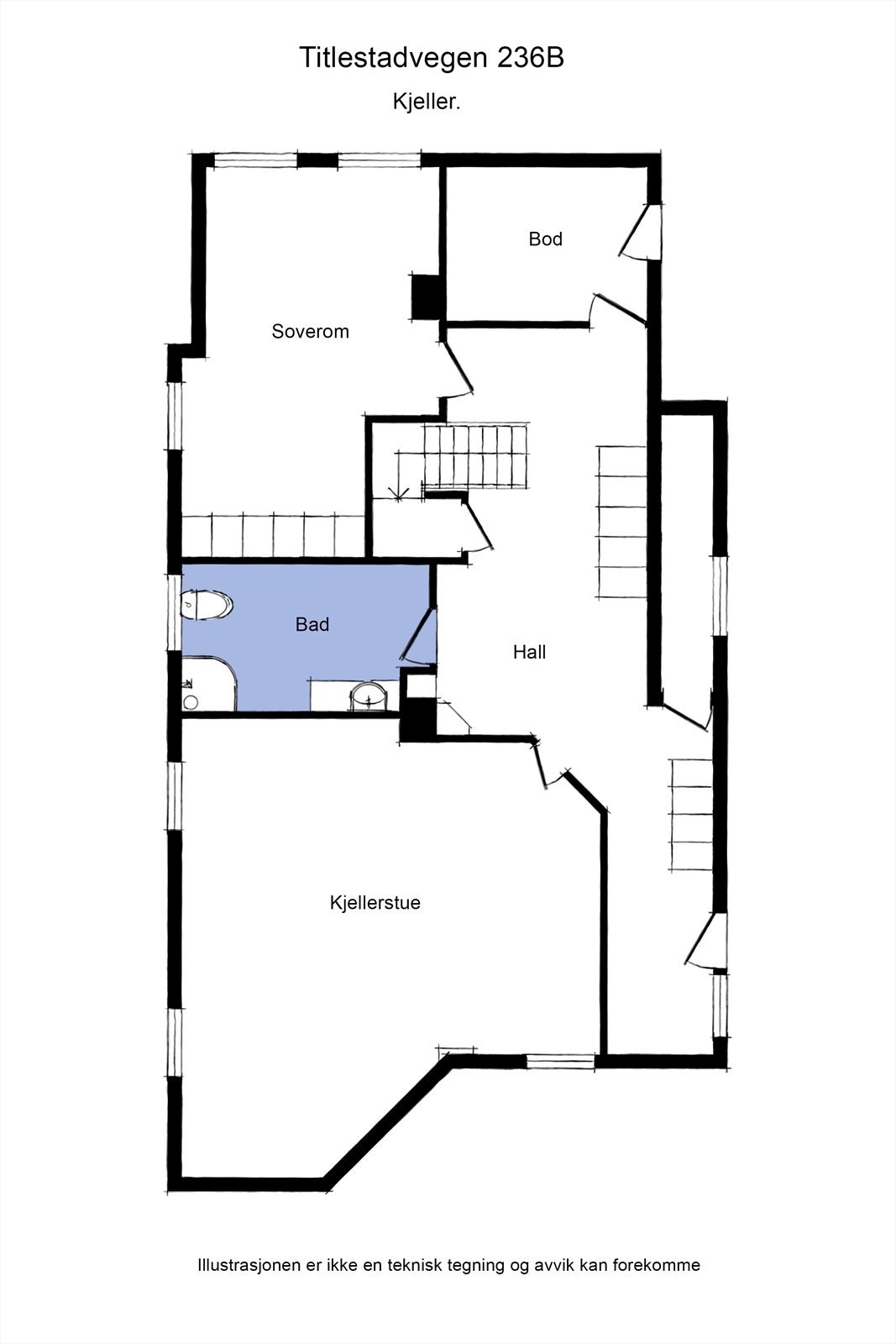 Plantegning underetasje. Galleribilde