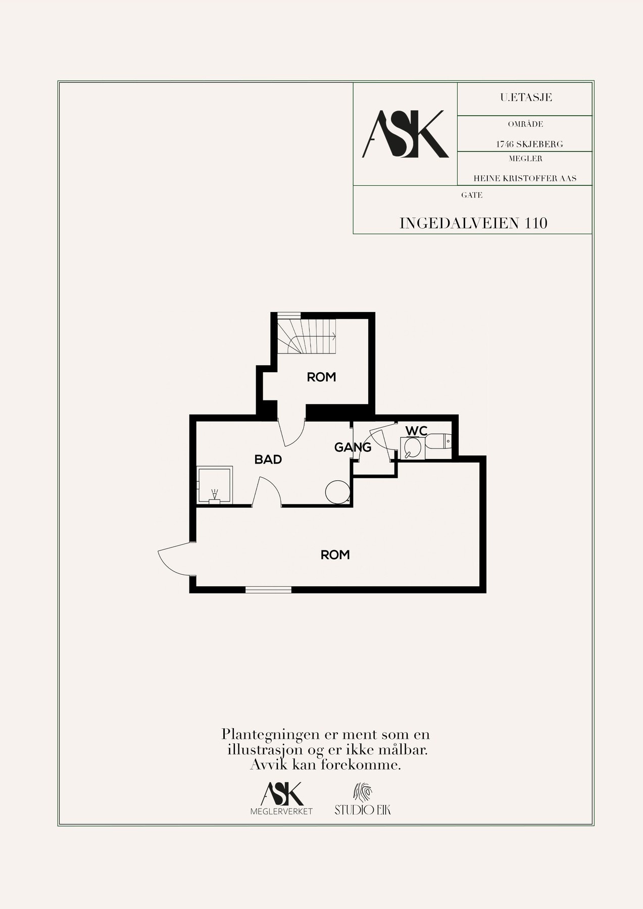 Plantegning underetasje. Galleribilde