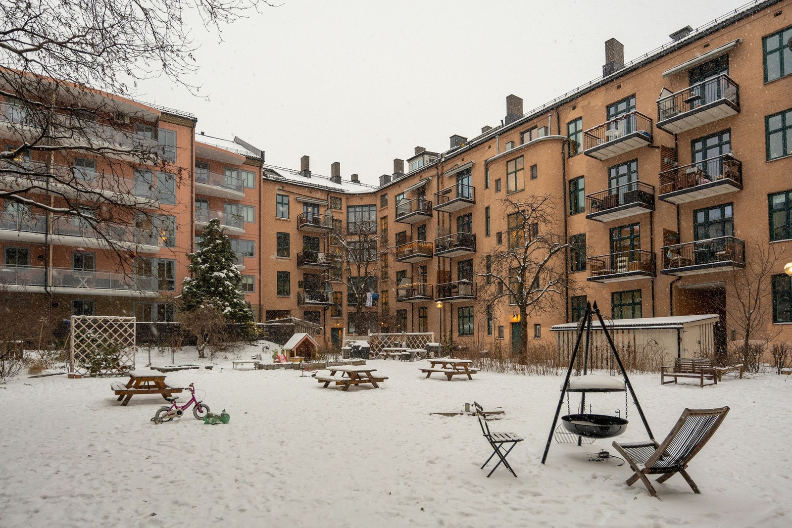 Trivelig bakgård som er en grønn oase på vår- og sommerhalvåret. Galleribilde