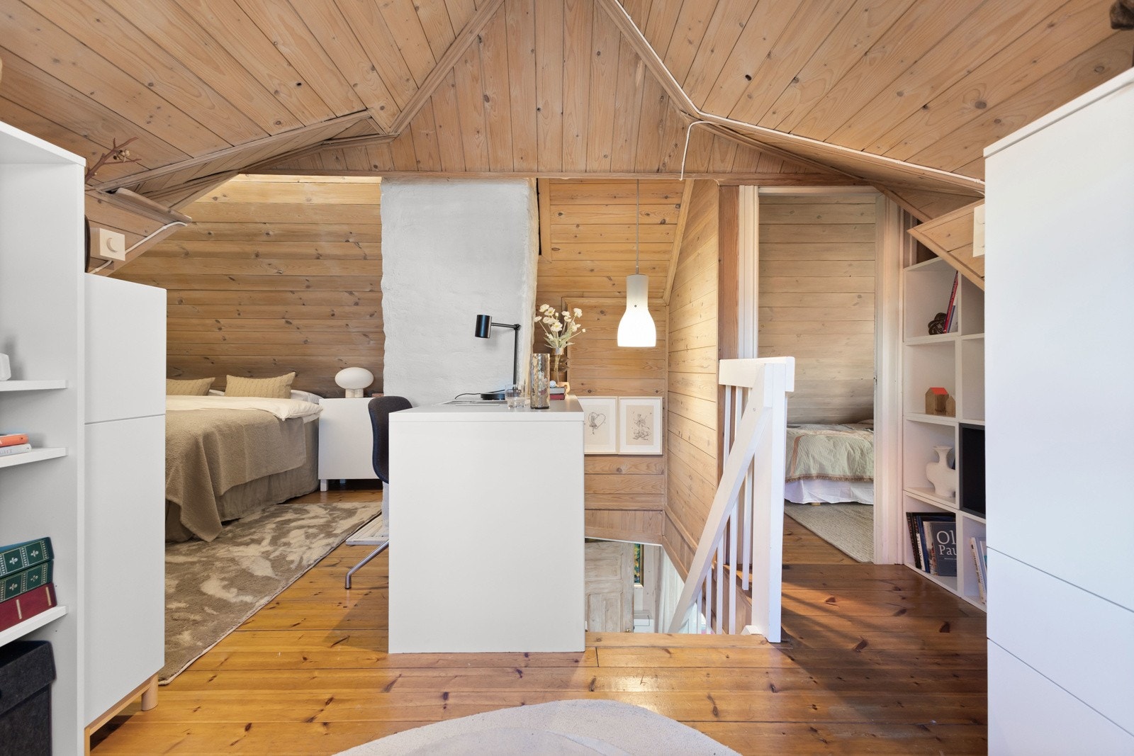 Loftet har fleksible innredningsmuligheter. Galleribilde