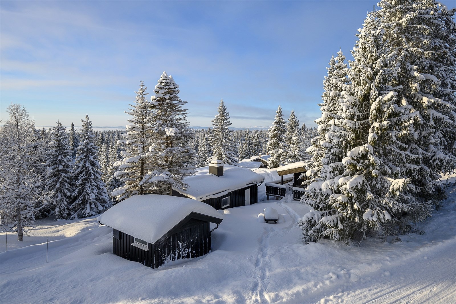 Enkel adkomst til hytta fra Rømåsvegen. Galleribilde