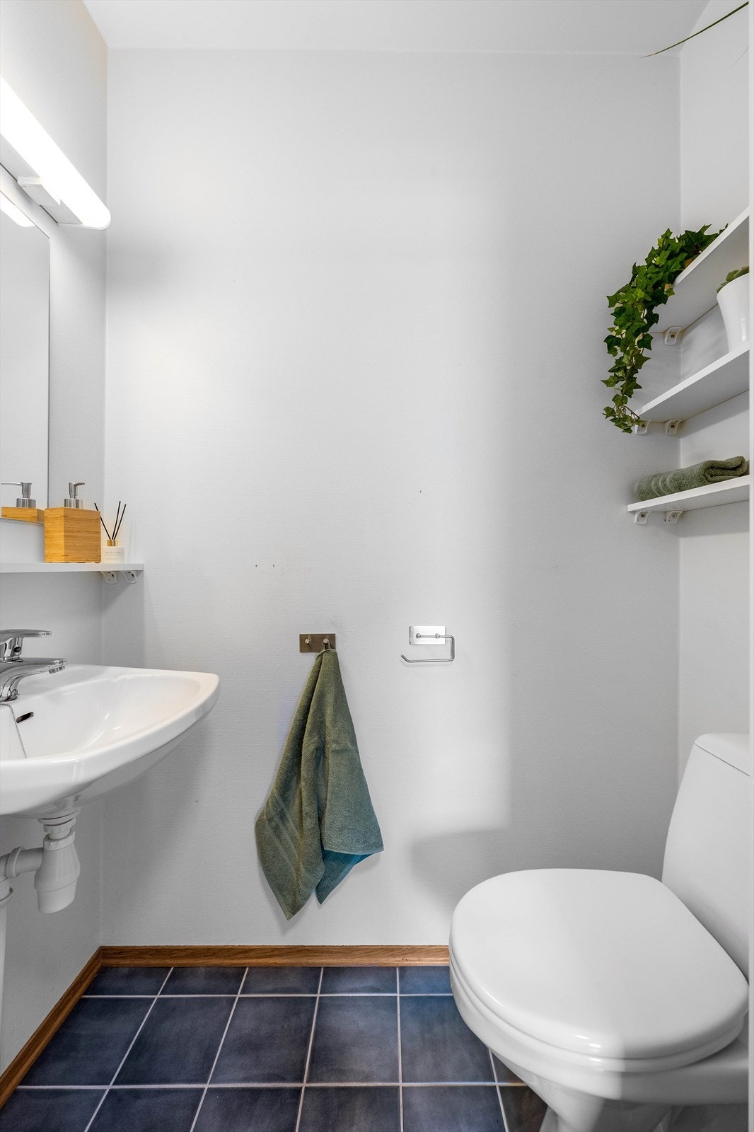 Praktisk toalettrom med adkomst fra entré, perfekt for gjester. Galleribilde