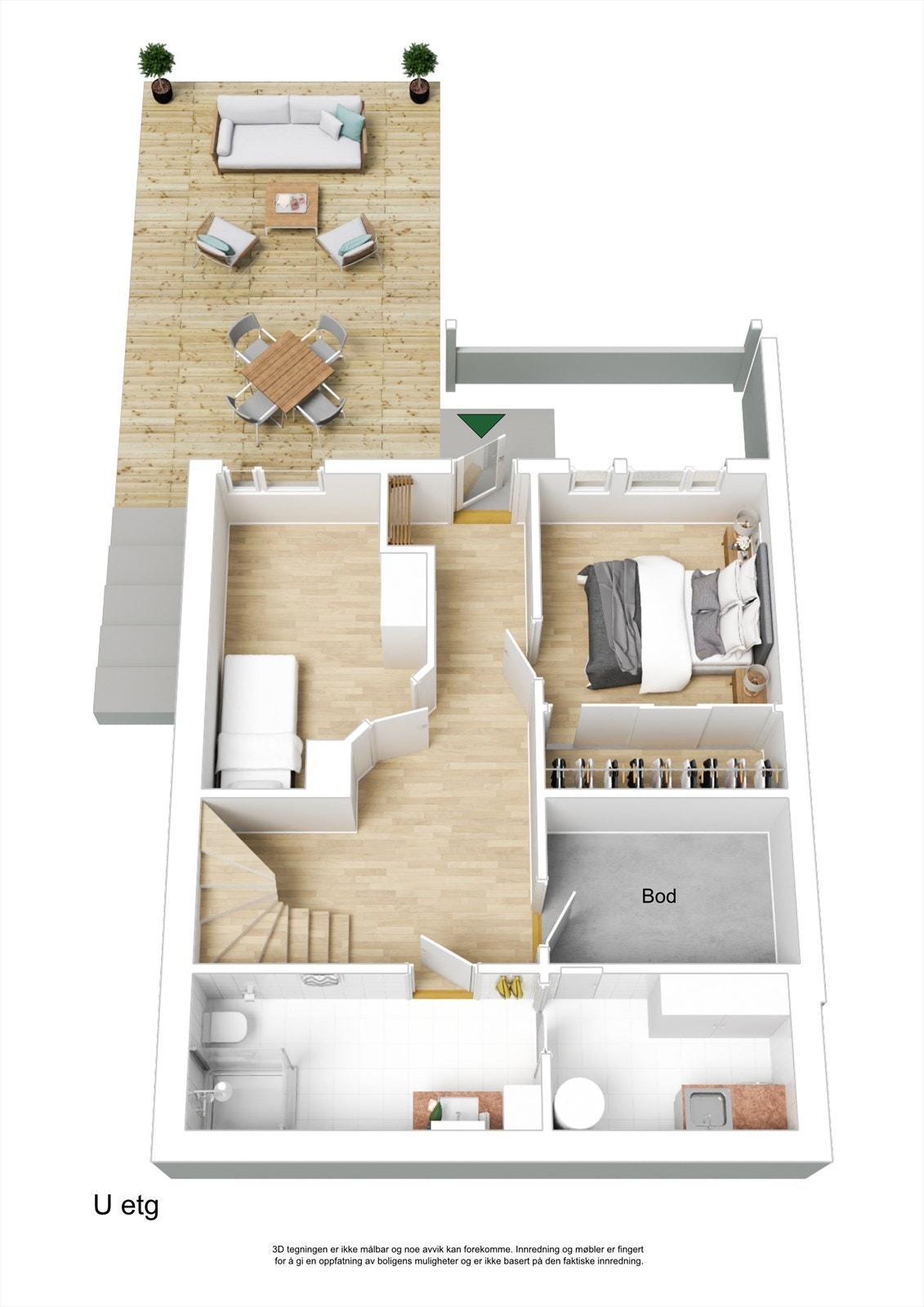Plantegning 3D - 1. etasje Galleribilde